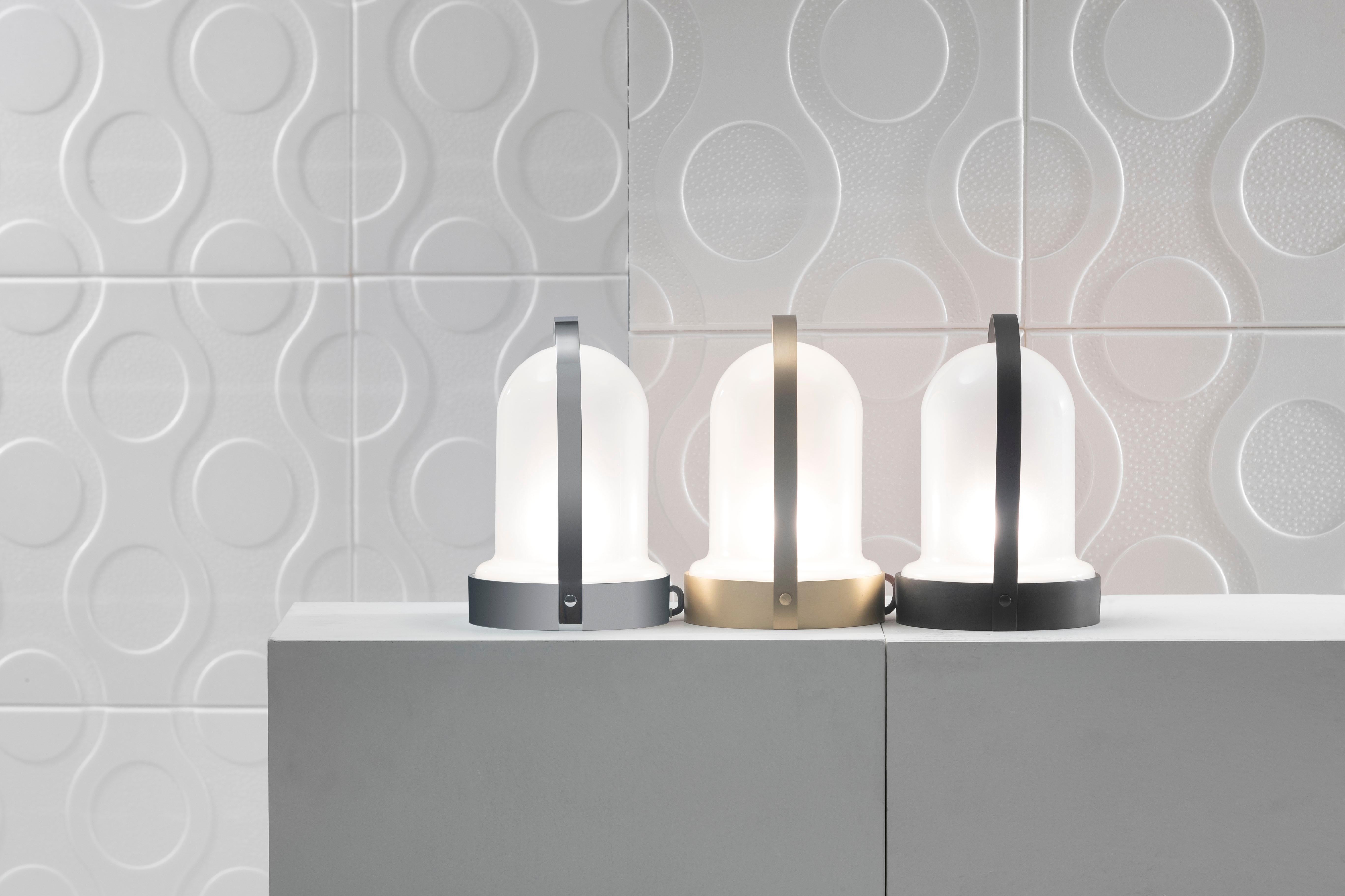 Brossé 21st Century Design William Pianta Table Lamp Goncen Brushed Finish Murano Glass en vente