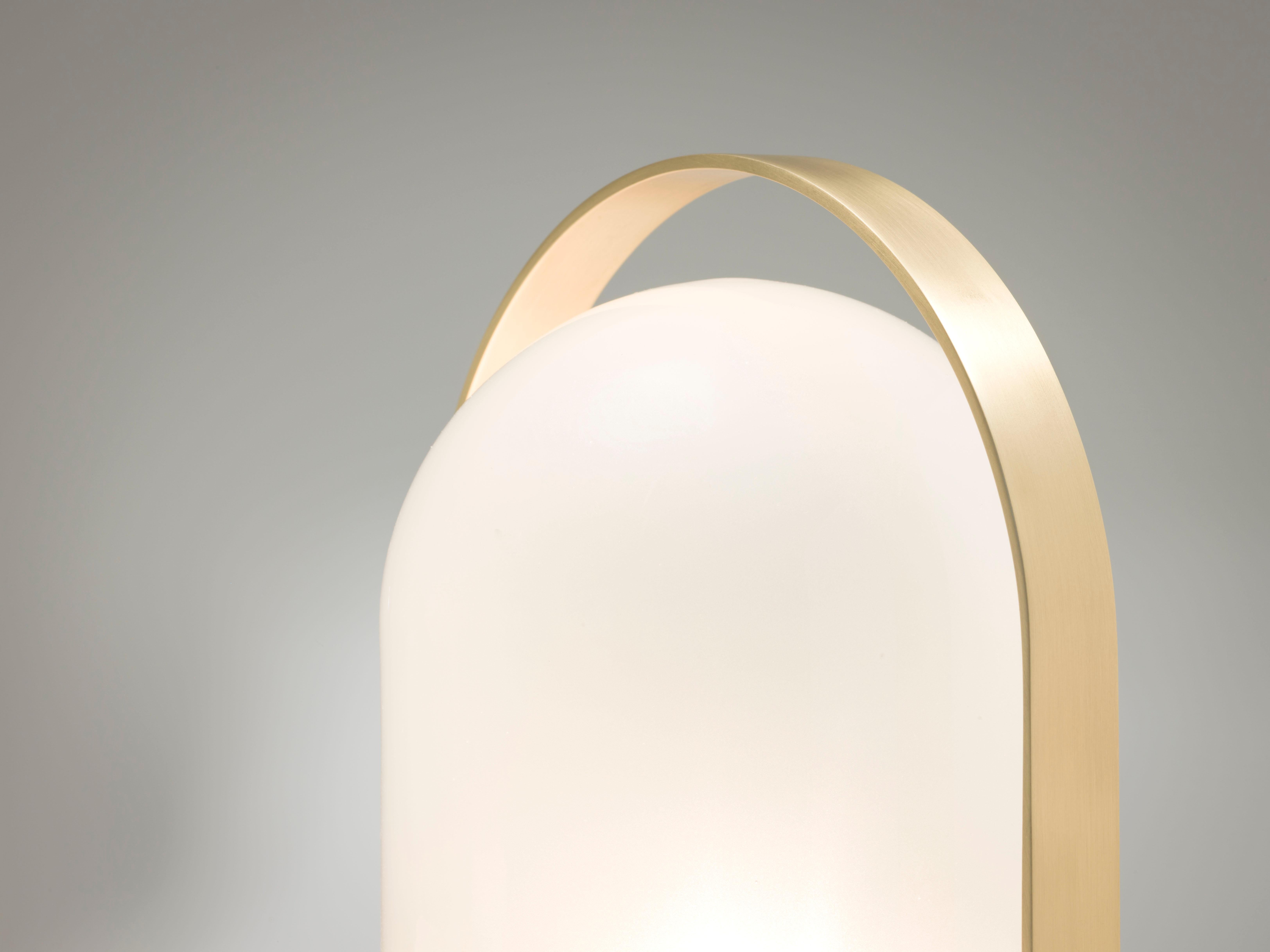 XXIe siècle et contemporain 21st Century Design William Pianta Table Lamp Goncen Brushed Finish Murano Glass en vente