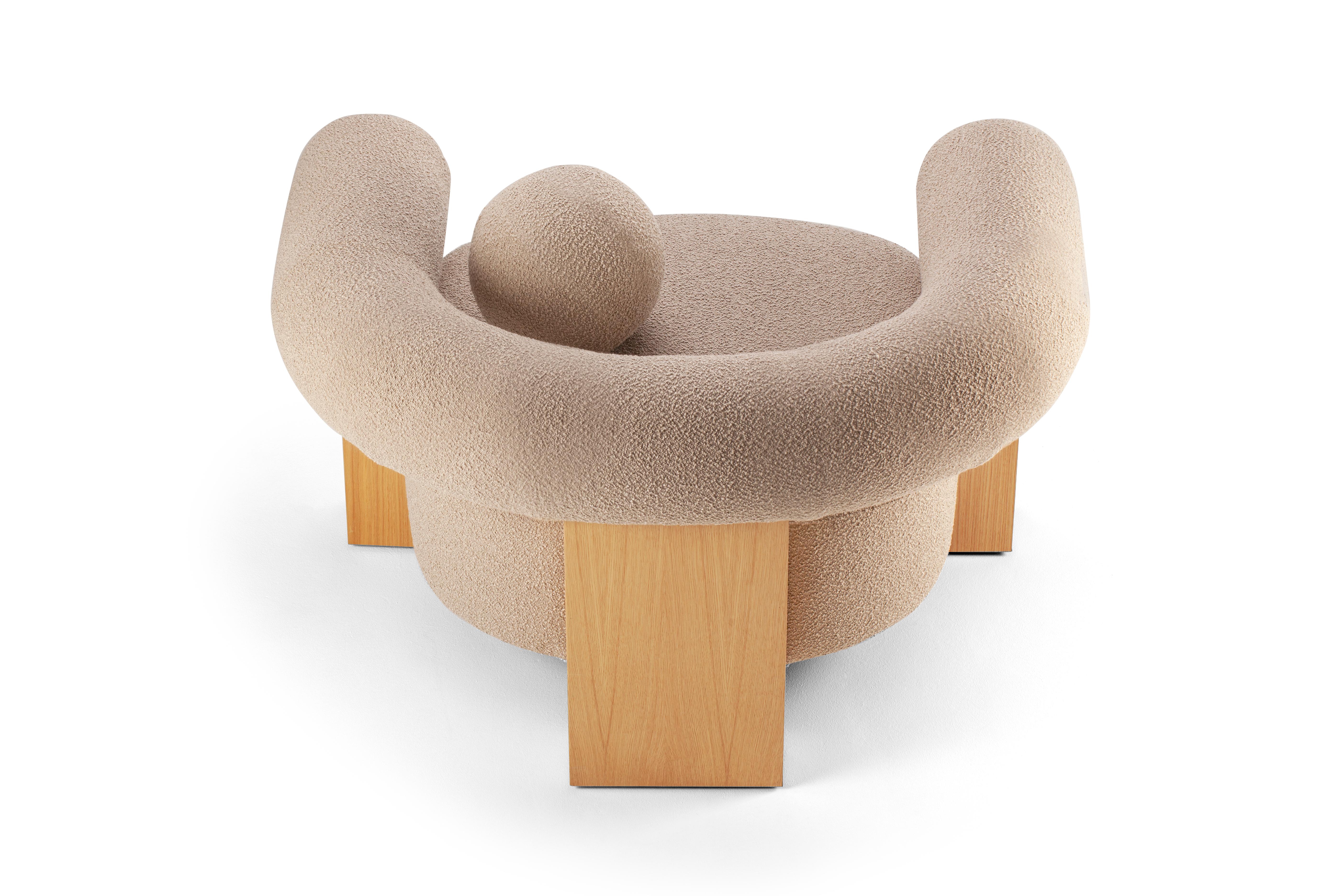 fauteuil bouclette beige