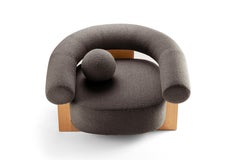 Contemporary Modern Cassete Armchair in Zumirez Umber Fabric by Collector Studio