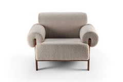Contemporary Modern Paloma Armchair in Zumirez Linen Fabric by Collector Studio