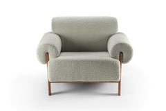 Contemporary Modern Paloma Armchair in Zumirez Tabacco Fabric by Collector