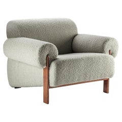 Contemporary Modern Paloma Armchair in Zumirez Tabacco Fabric by Collector