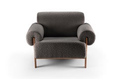 Contemporary Modern Paloma Armchair in Zumirez Umber Fabric by Collector Studio