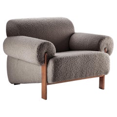 Contemporary Modern Paloma Armchair in Zumirez Umber Fabric by Collector Studio