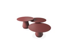 Contemporary Modern Charlotte Triple Center Table in Red Oak Wood by Collector