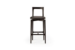 21st Century Designed by Collector Studio Grey Bar Chair Leather, Set of 4