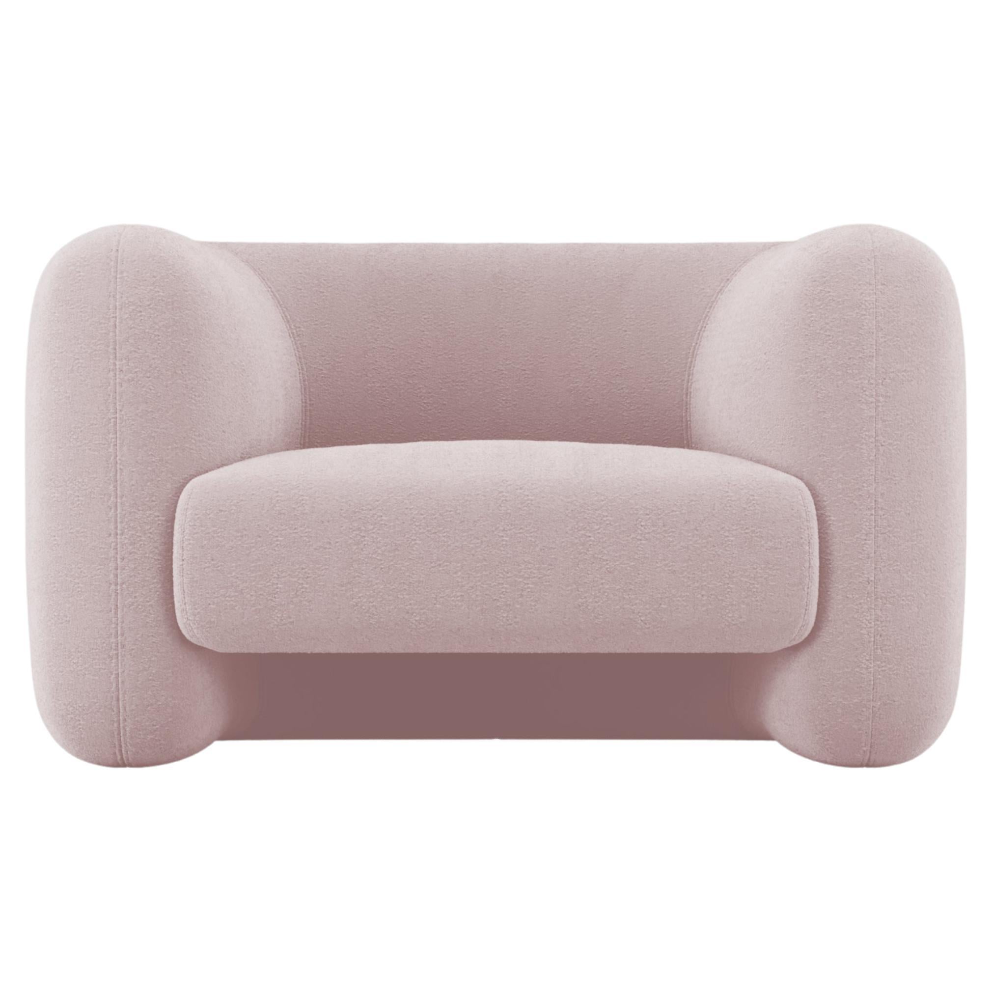 21st Century Designed by Collector Studio Jacob Armchair bouclé Pink For Sale