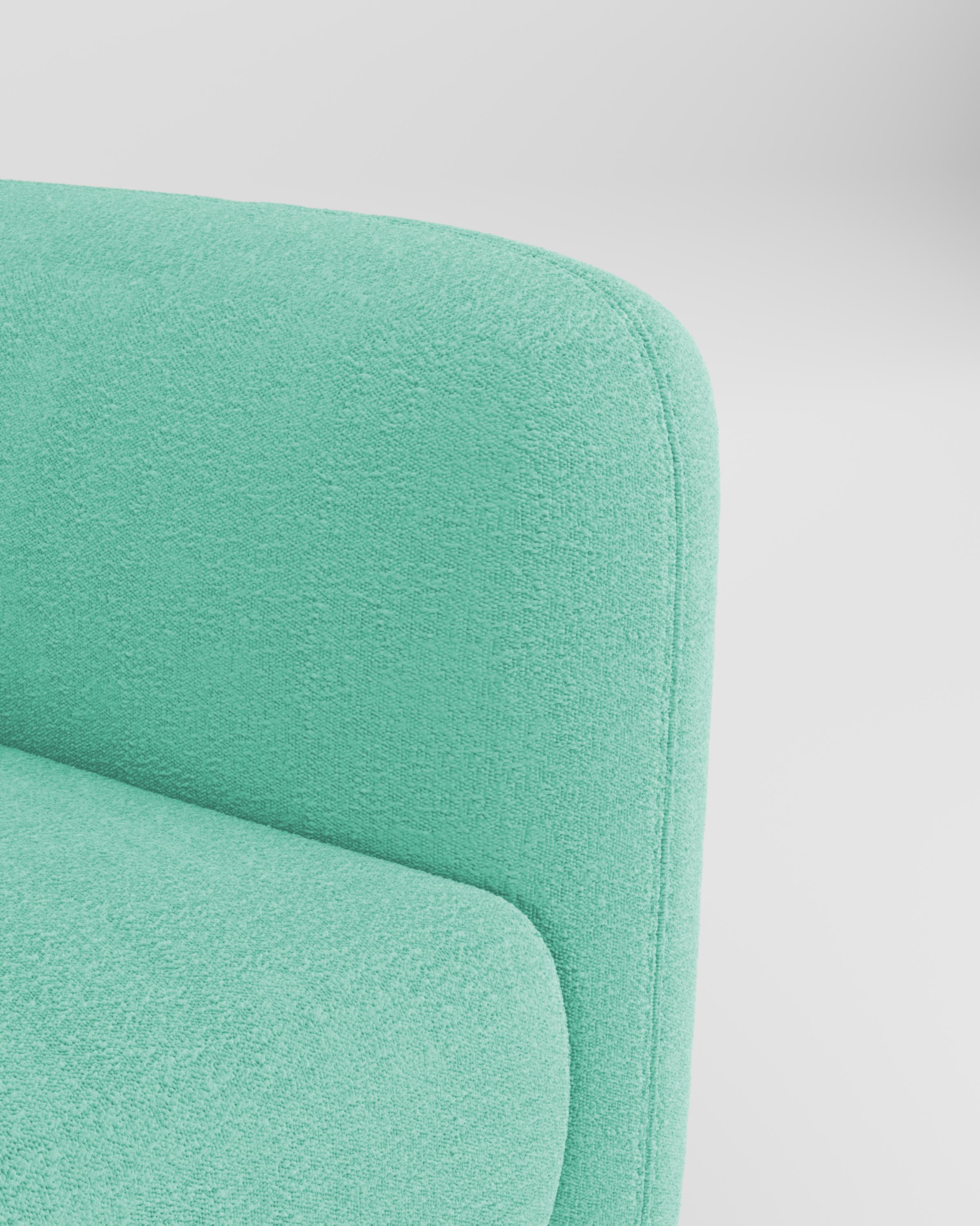Portuguese 21st Century Designed by Collector Studio Jacob Armchair Boucle Teal For Sale