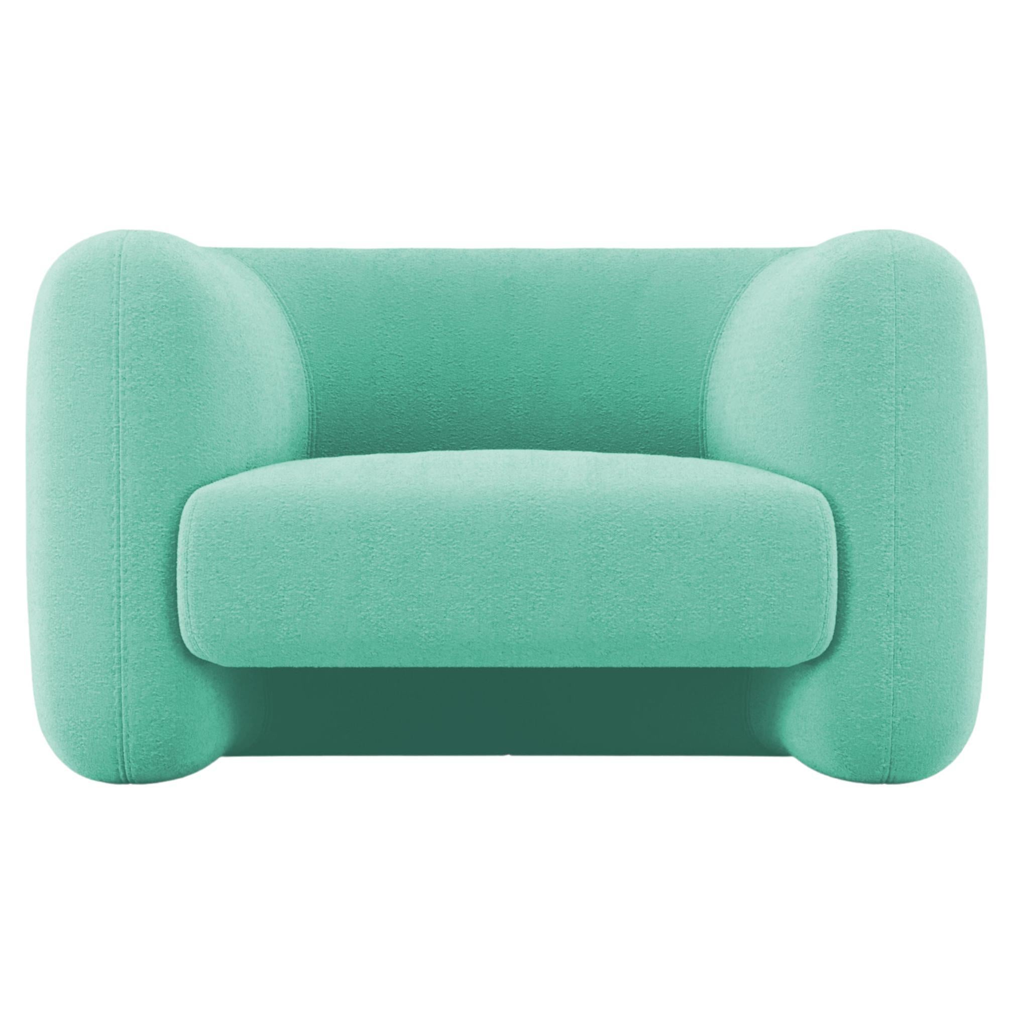 21st Century Designed by Collector Studio Jacob Armchair Boucle Teal