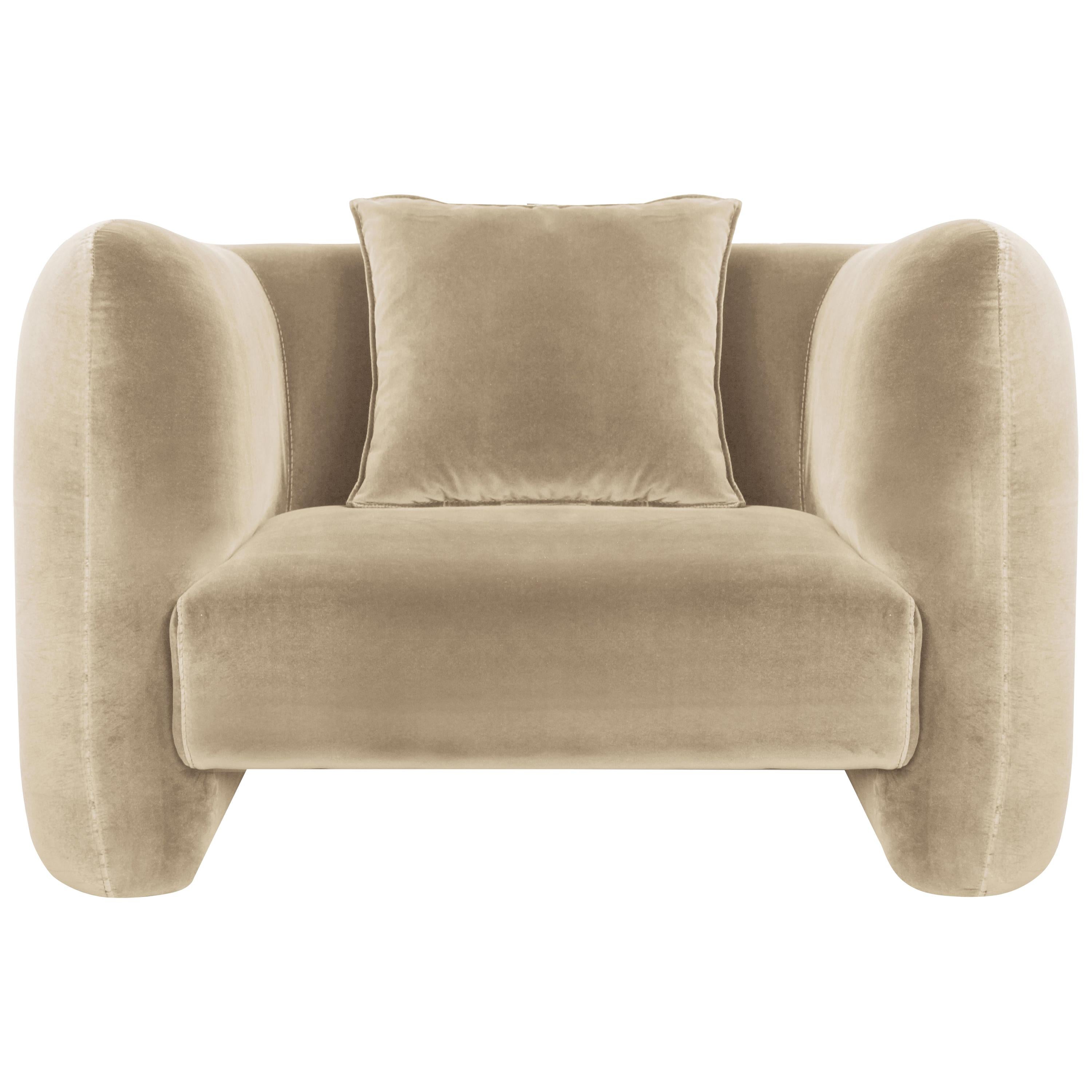 21st Century Designed by Collector Studio Jacob Armchair Fabric Beige
