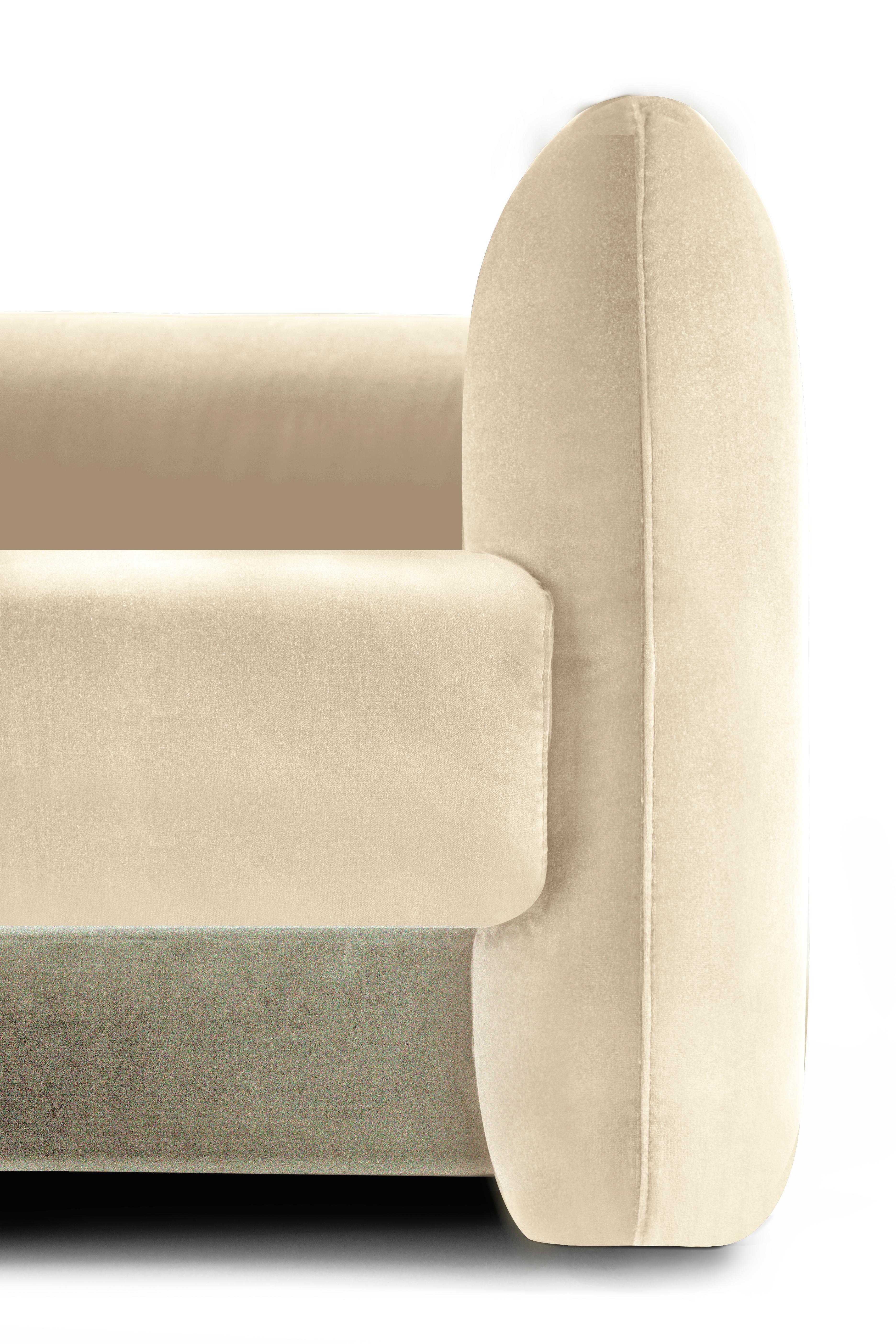 Zeitgenössischer moderner Jacob-Sessel aus beigefarbenem Samtstoff von Collector Studio im Zustand „Neu“ im Angebot in Castelo da Maia, PT
