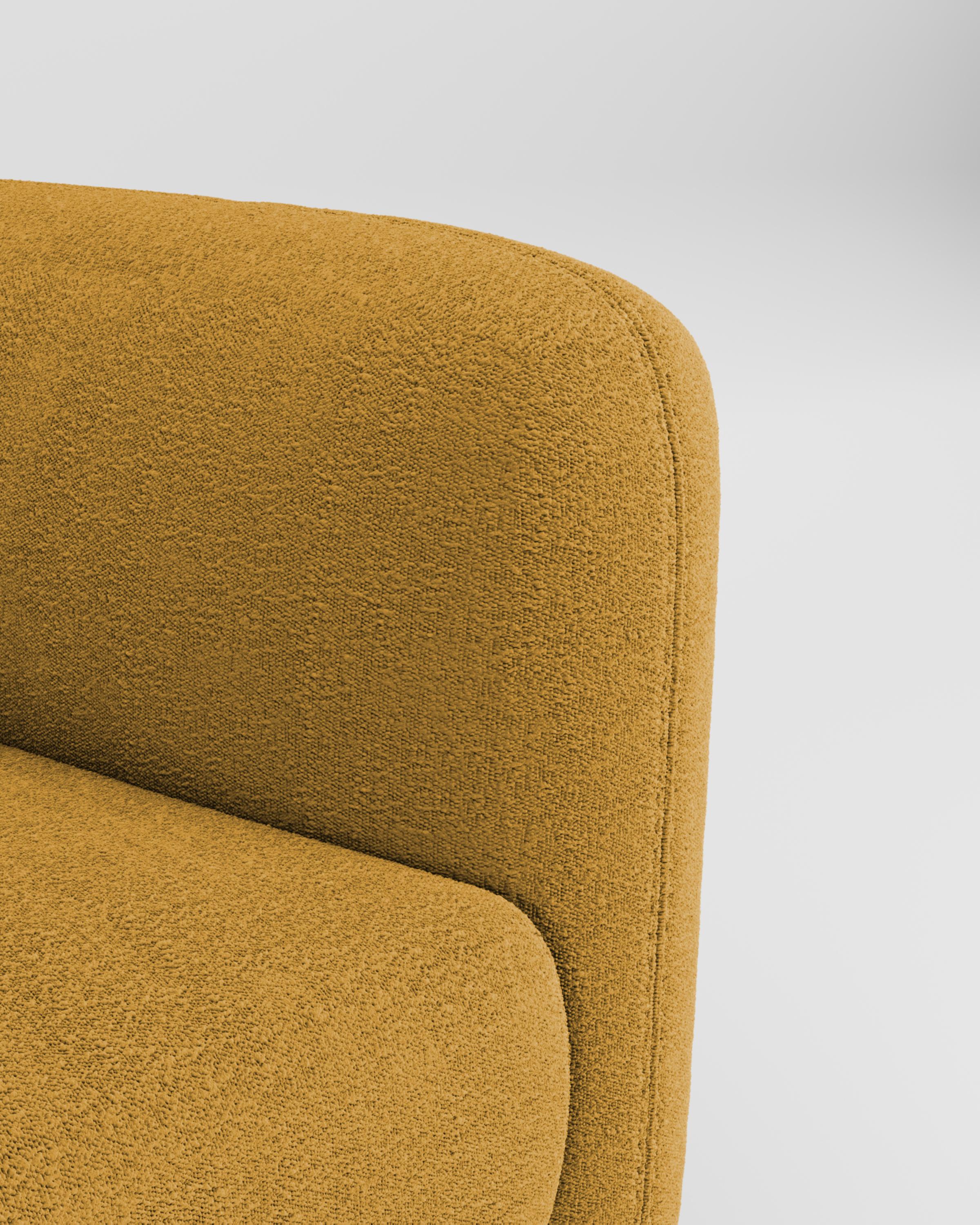 21st Century Designed by Collector Studio Jacob Armchair Fabric Boucle Mustard In New Condition For Sale In Castelo da Maia, PT