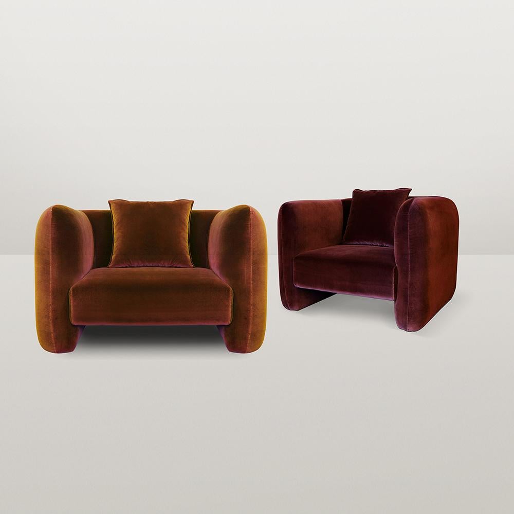 XXIe siècle et contemporain 21st Century Designed by Collector Studio Jacob Fauteuil en tissu vert en vente