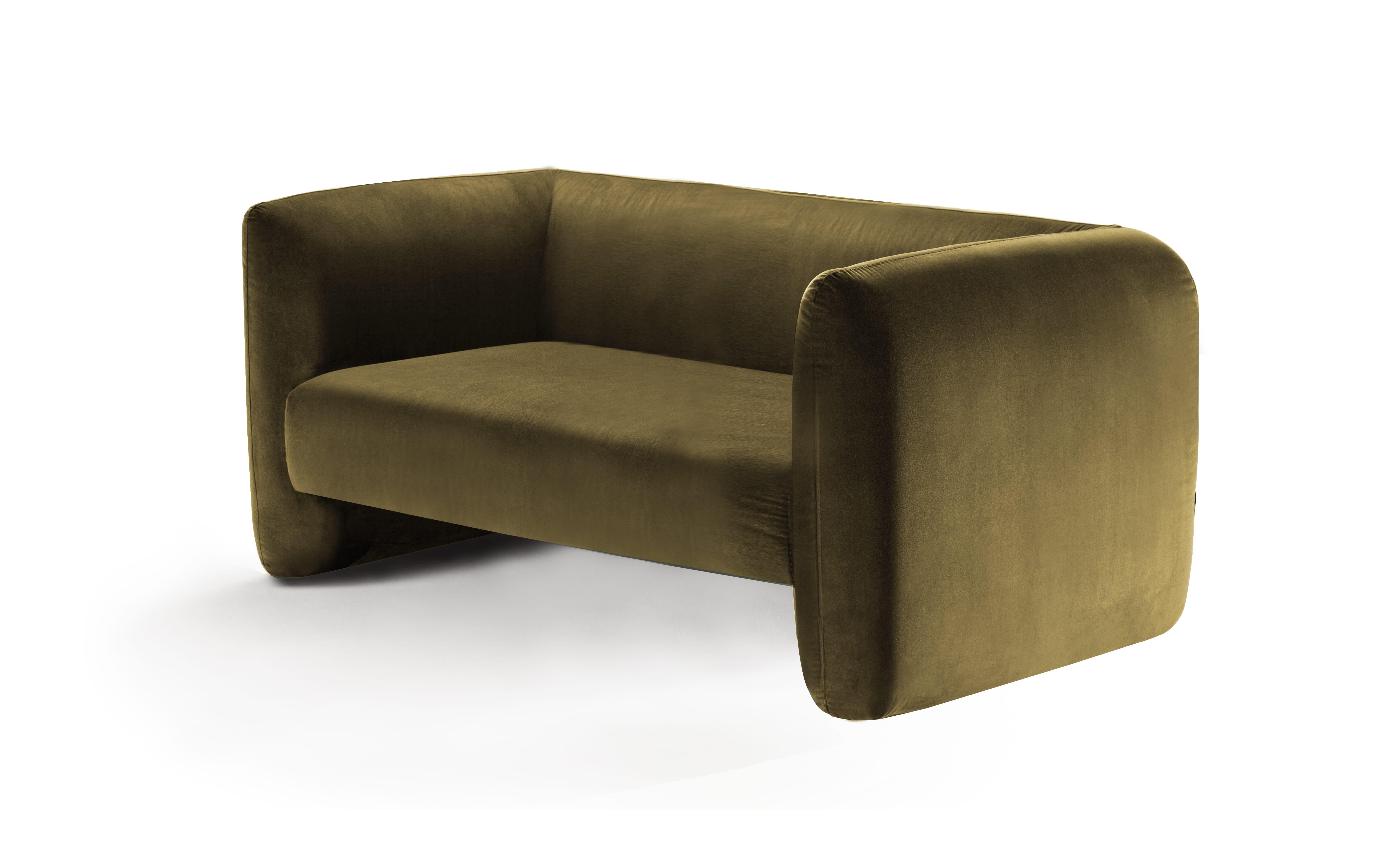 Contemporary Modern Collector Studio Jacob Sofa in Bronze Velvet by Collector

This fun and sophisticated 21st century sofa designed by Collector Studio, it’s simple shape and attractive color game along with other possible combinations of materials