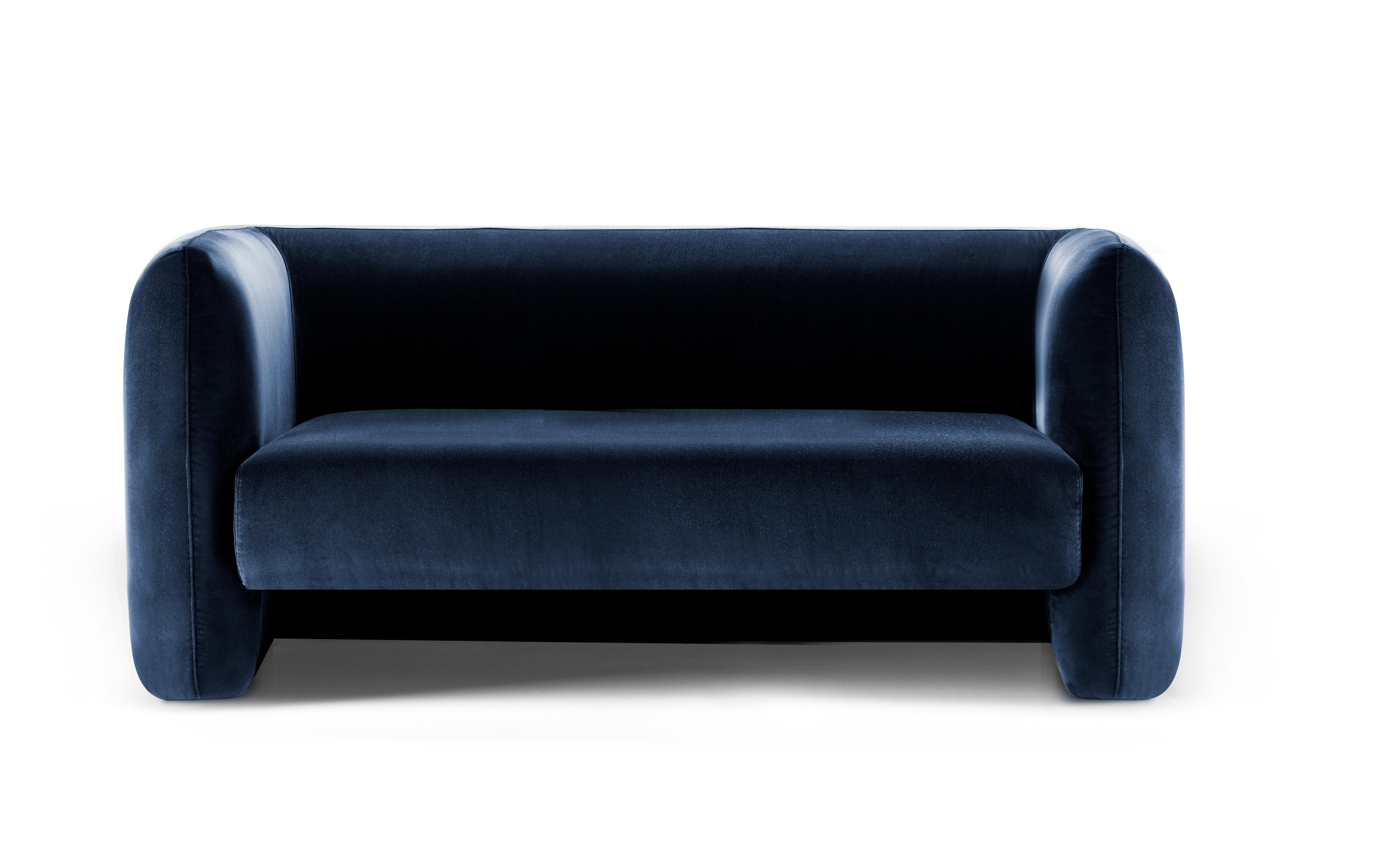 Contemporary Modern Jacob Sofa in Deep Blue Velvet Fabric by Collector Studio

This fun and sophisticated 21st century sofa designed by Collector Studio, it’s simple shape and attractive color game along with other possible combinations of materials