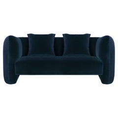 Contemporary Modern Jacob Sofa in Deep Blue Velvet Fabric by Collector Studio