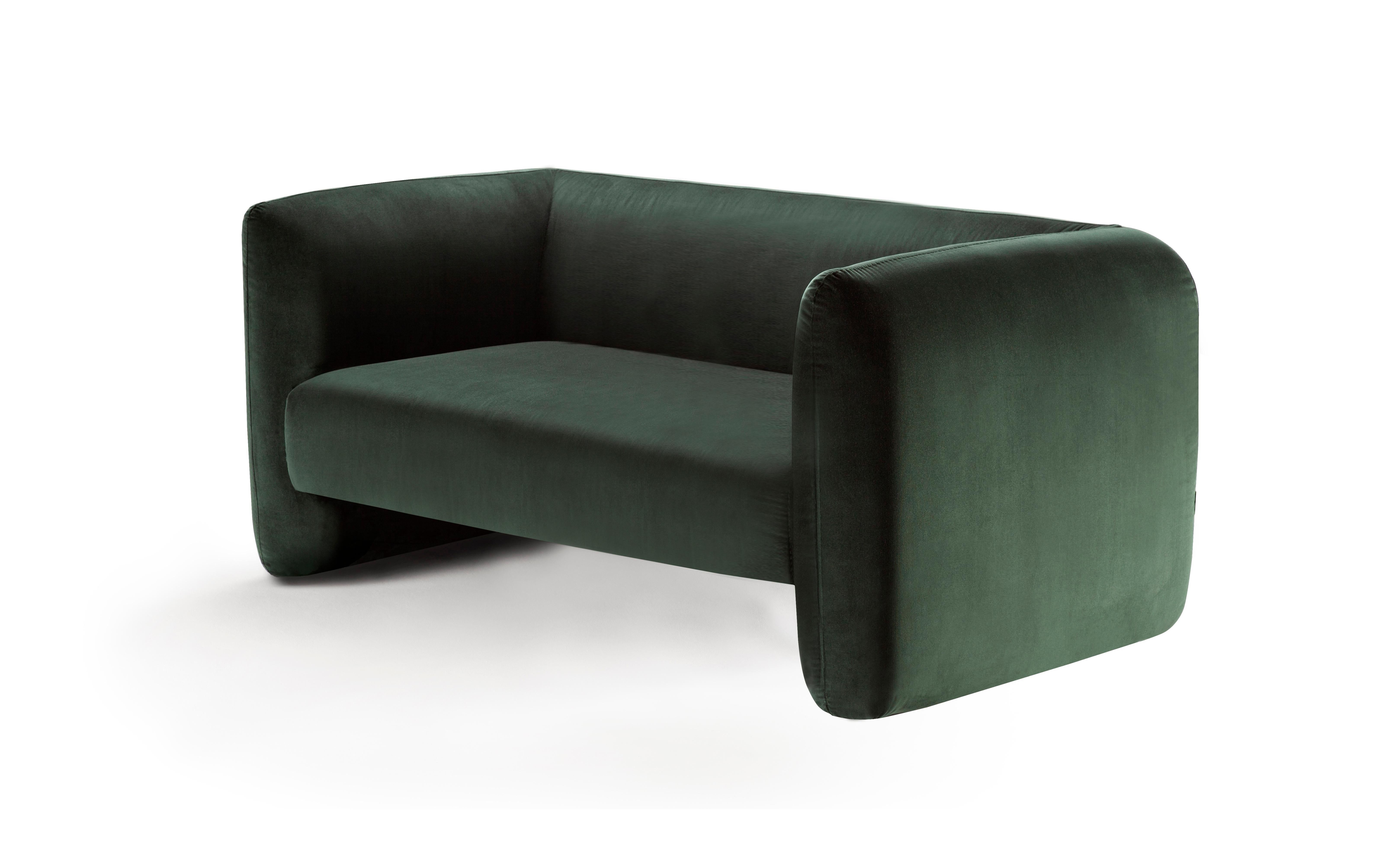 Contemporary Modern Jacob Sofa in Green Velvet Fabric by Collector Studio

This fun and sophisticated 21st century sofa designed by Collector Studio, it’s simple shape and attractive color game along with other possible combinations of materials