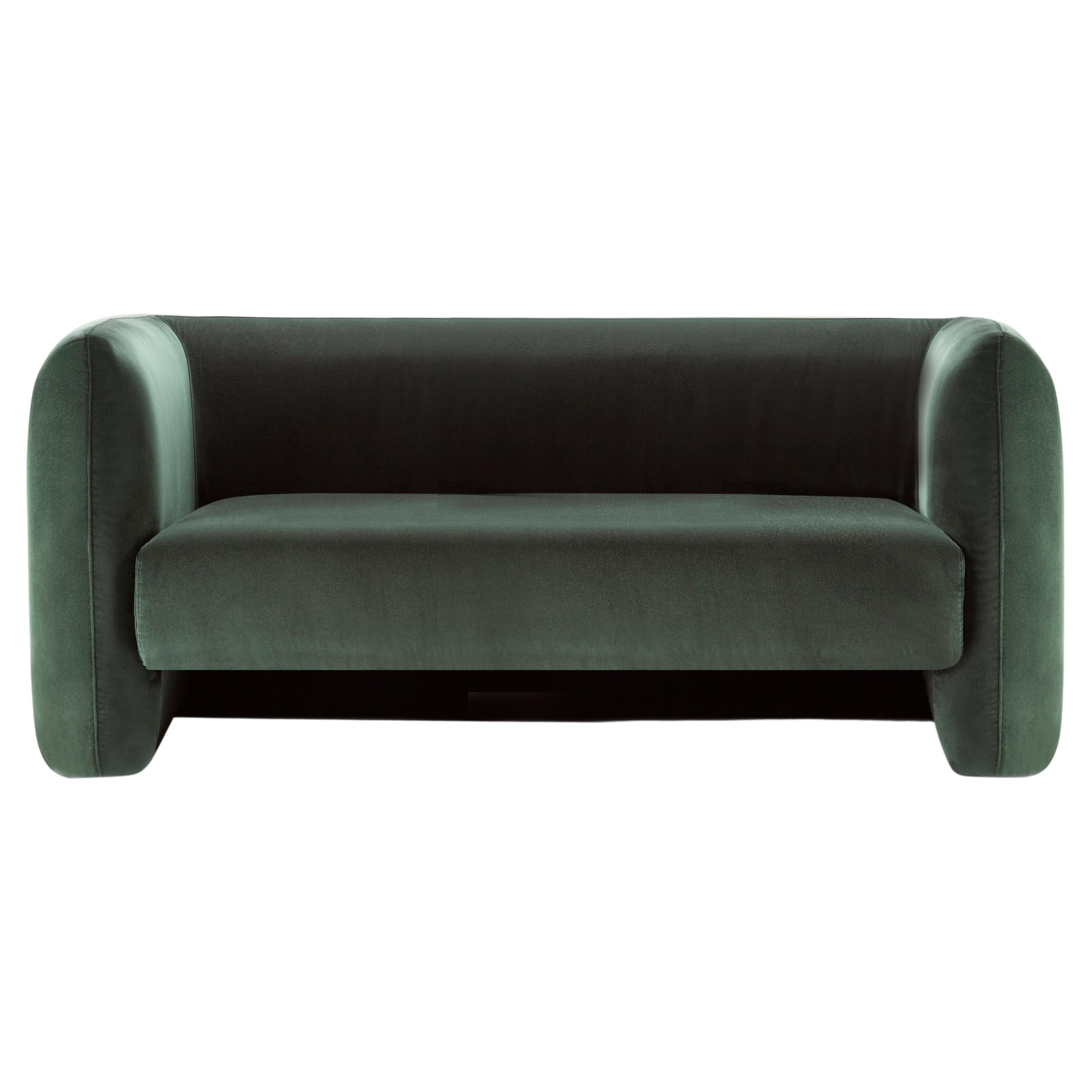Contemporary Modern Jacob Sofa in Green Velvet Fabric by Collector Studio