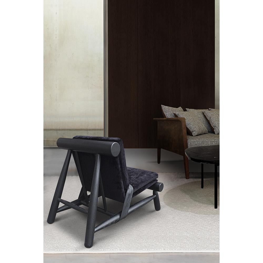 21st Century Designed by Davide Monopoli Seso Armchair Oak and Fabric, Set of 2 For Sale 5