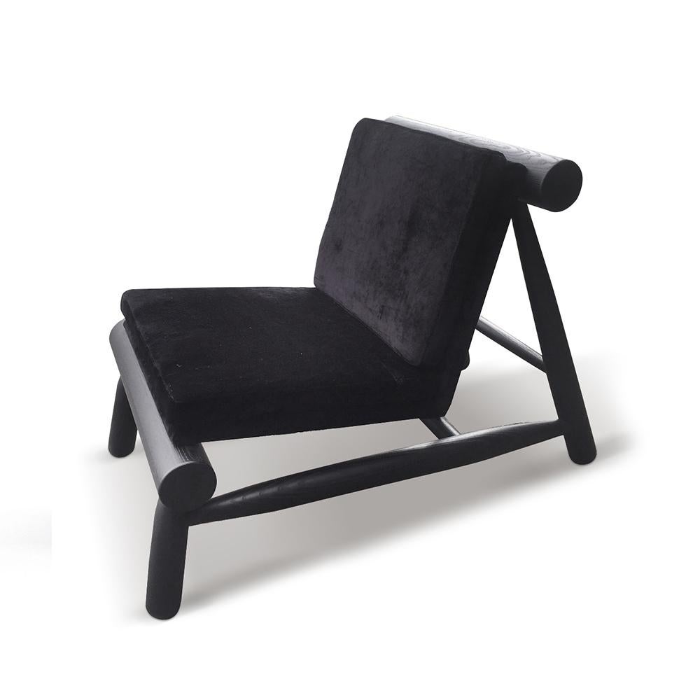 21st Century Designed by Davide Monopoli Seso Armchair Oak and Fabric, Set of 2 For Sale 6