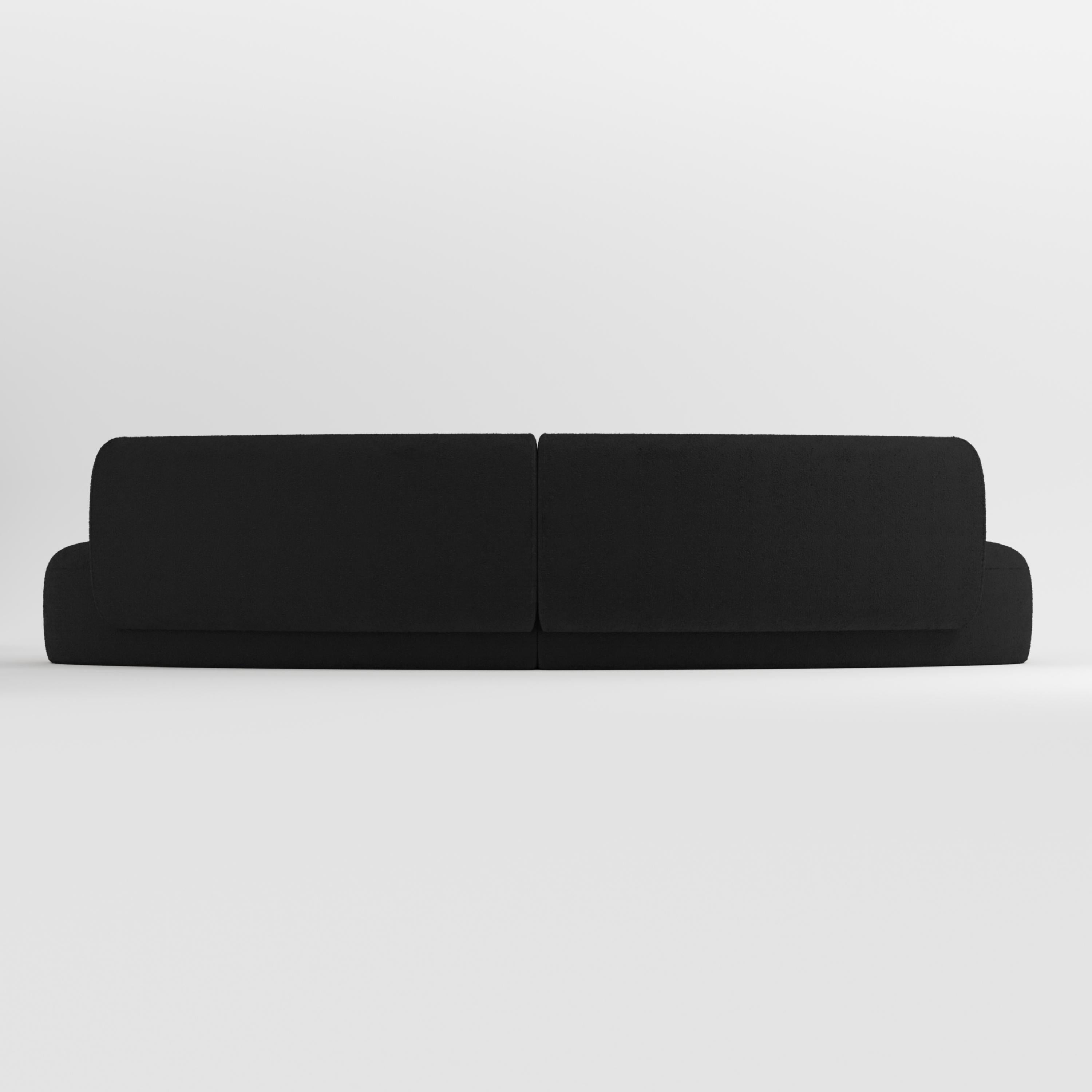 Portoghese 21st Century Designed by Ferrianisbolgi Divano modulare Hug Boucle Nero in vendita