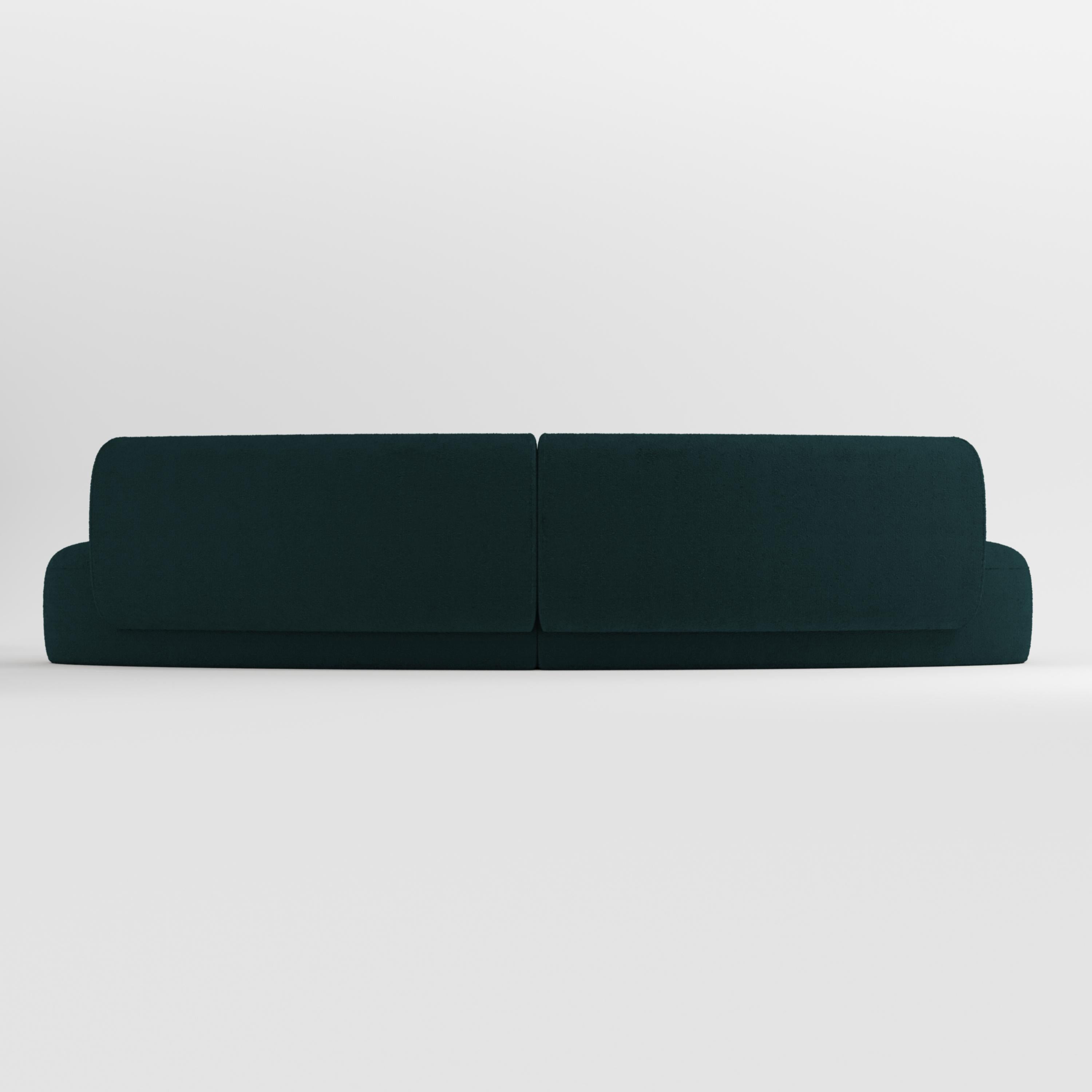 Portuguese 21st Century Designed by Ferrianisbolgi Hug Modular Sofa Boucle Blue For Sale