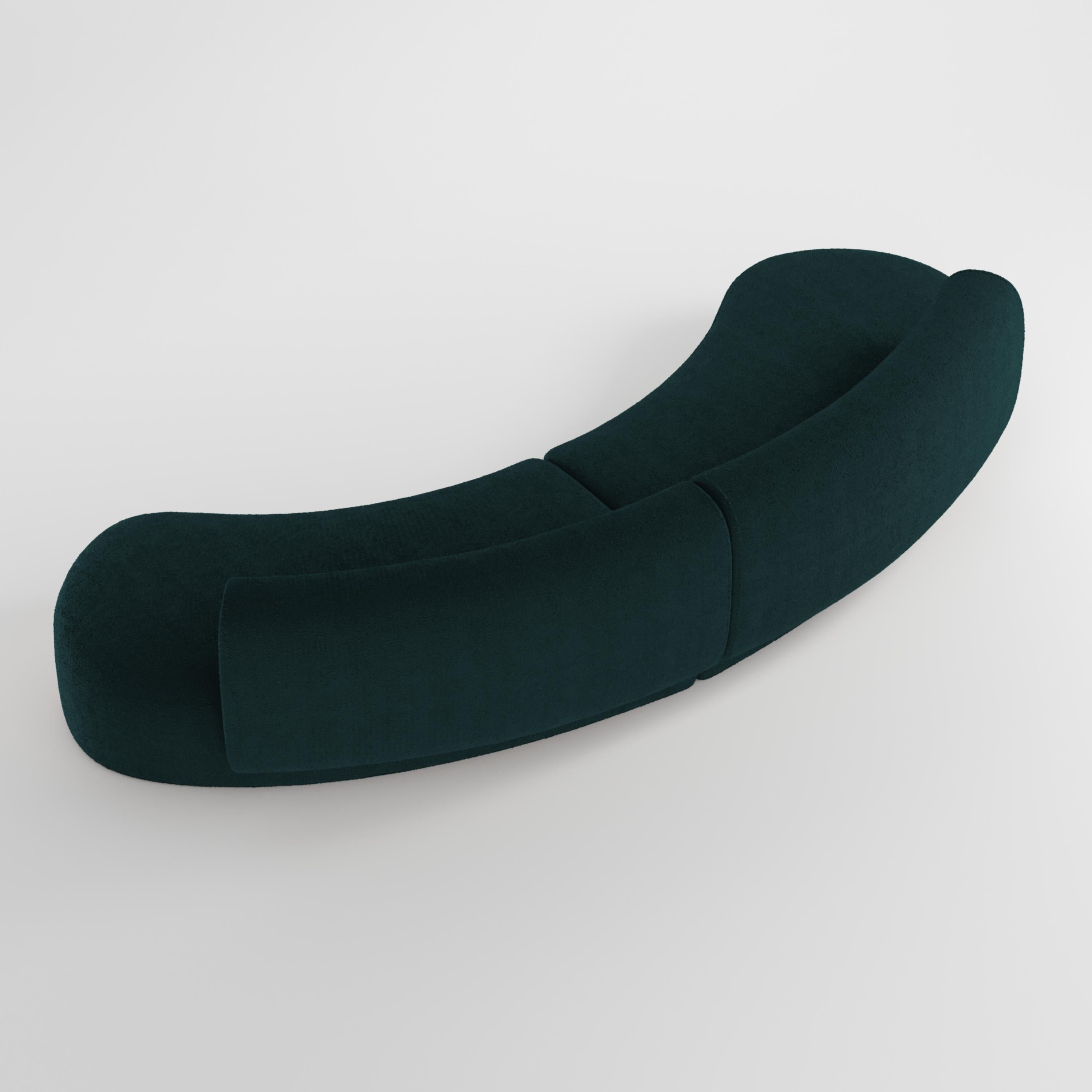 Contemporary 21st Century Designed by Ferrianisbolgi Hug Modular Sofa Boucle Blue For Sale