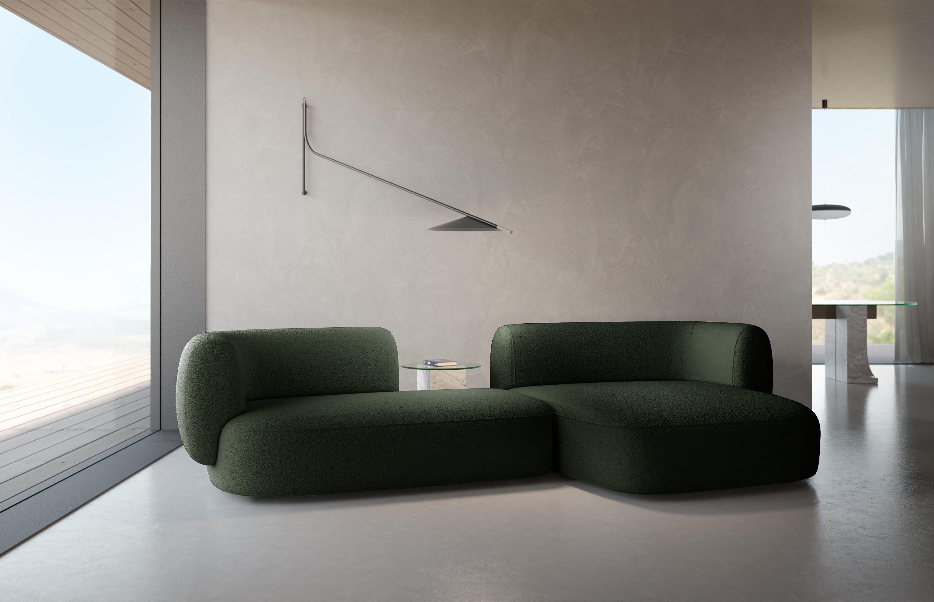 Sofá modular moderno contemporáneo Hug en tejido Boucle Forest by Collector Studio Portugués en venta