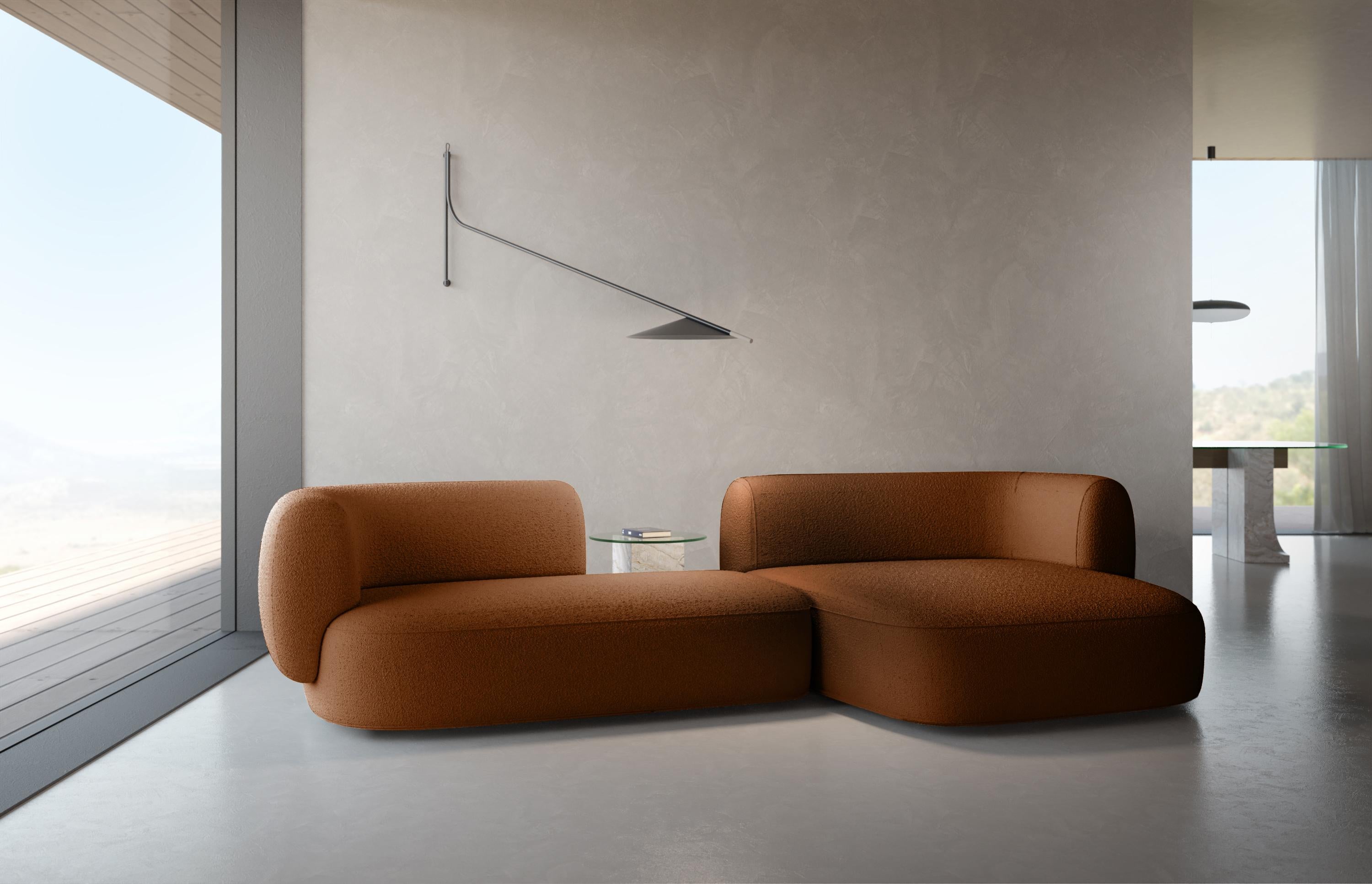 Ferrianisbolgi Hug Modulares Sofa-Boucle-Gold, entworfen, 21. Jahrhundert (Portugiesisch) im Angebot