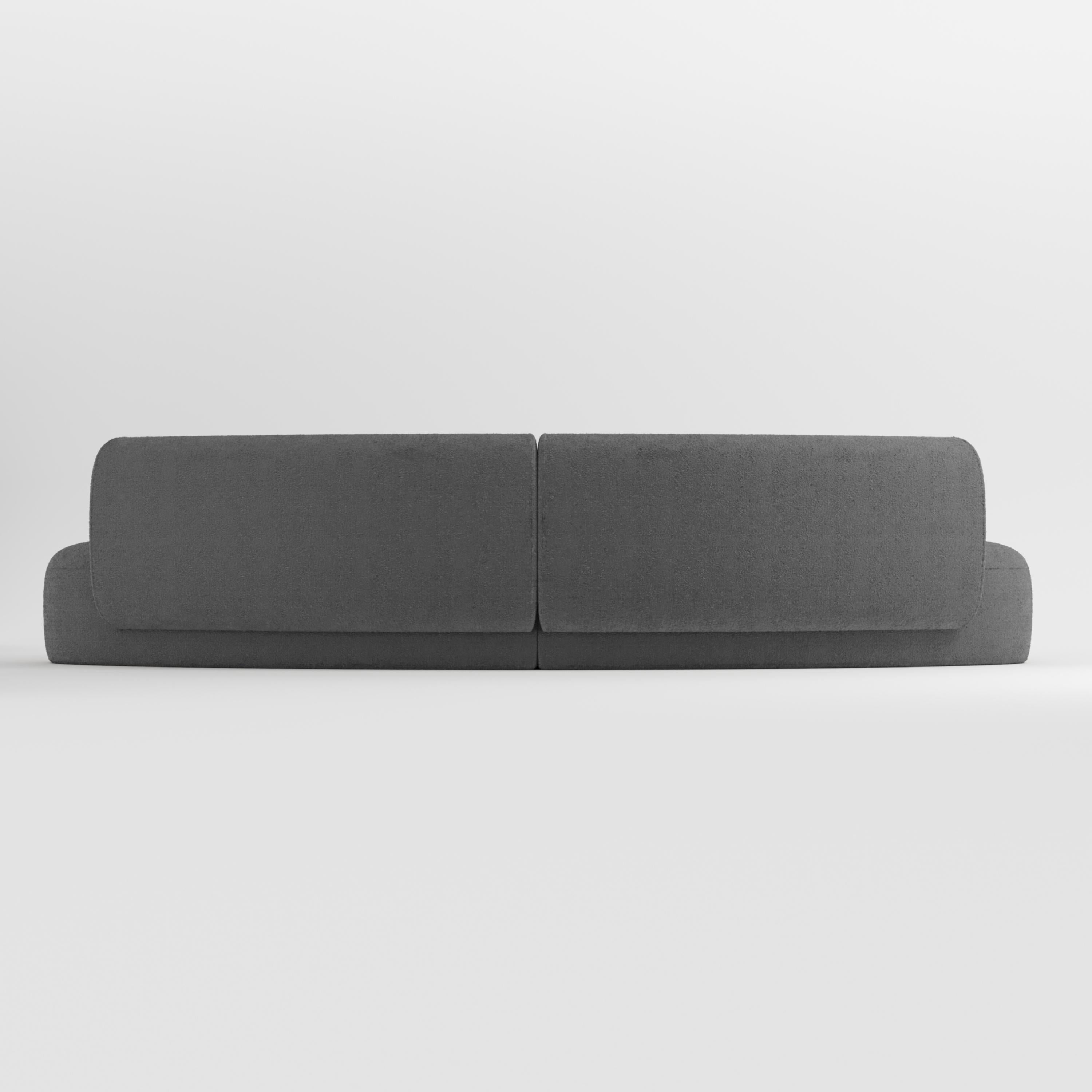 Portuguese 21st Century Designed by Ferrianisbolgi Hug Modular Sofa Boucle Gray For Sale