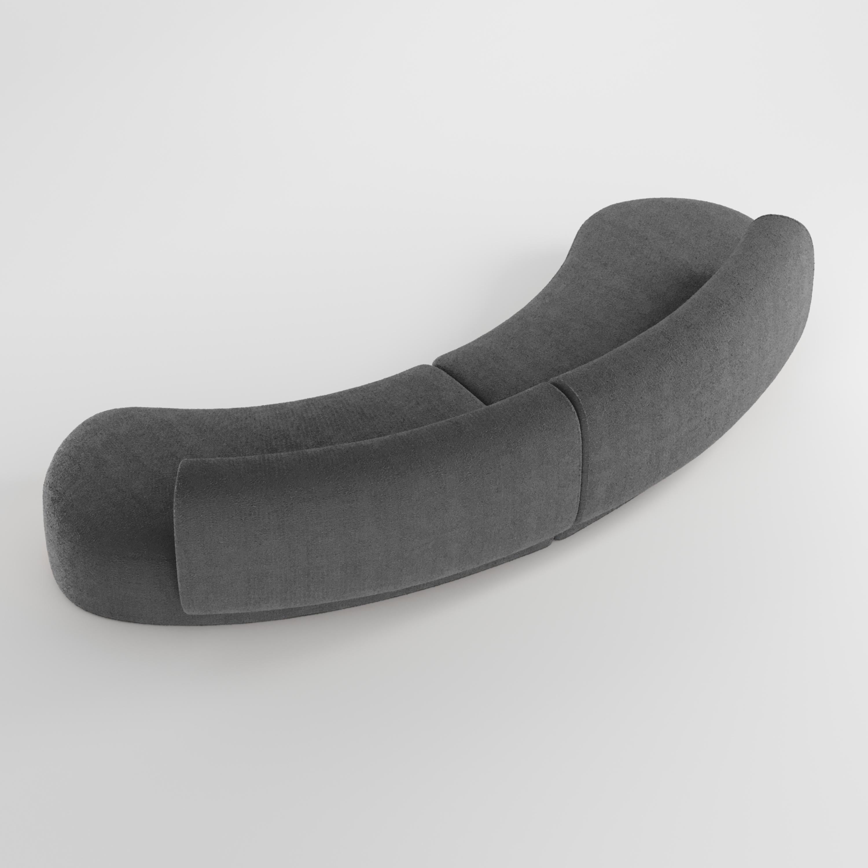 Contemporary 21st Century Designed by Ferrianisbolgi Hug Modular Sofa Boucle Gray For Sale