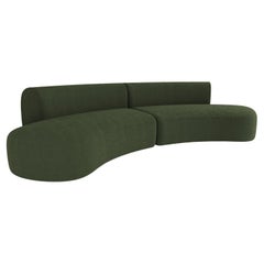21st Century Designed by Ferrianisbolgi Hug Modular Sofa Boucle Olivgrün