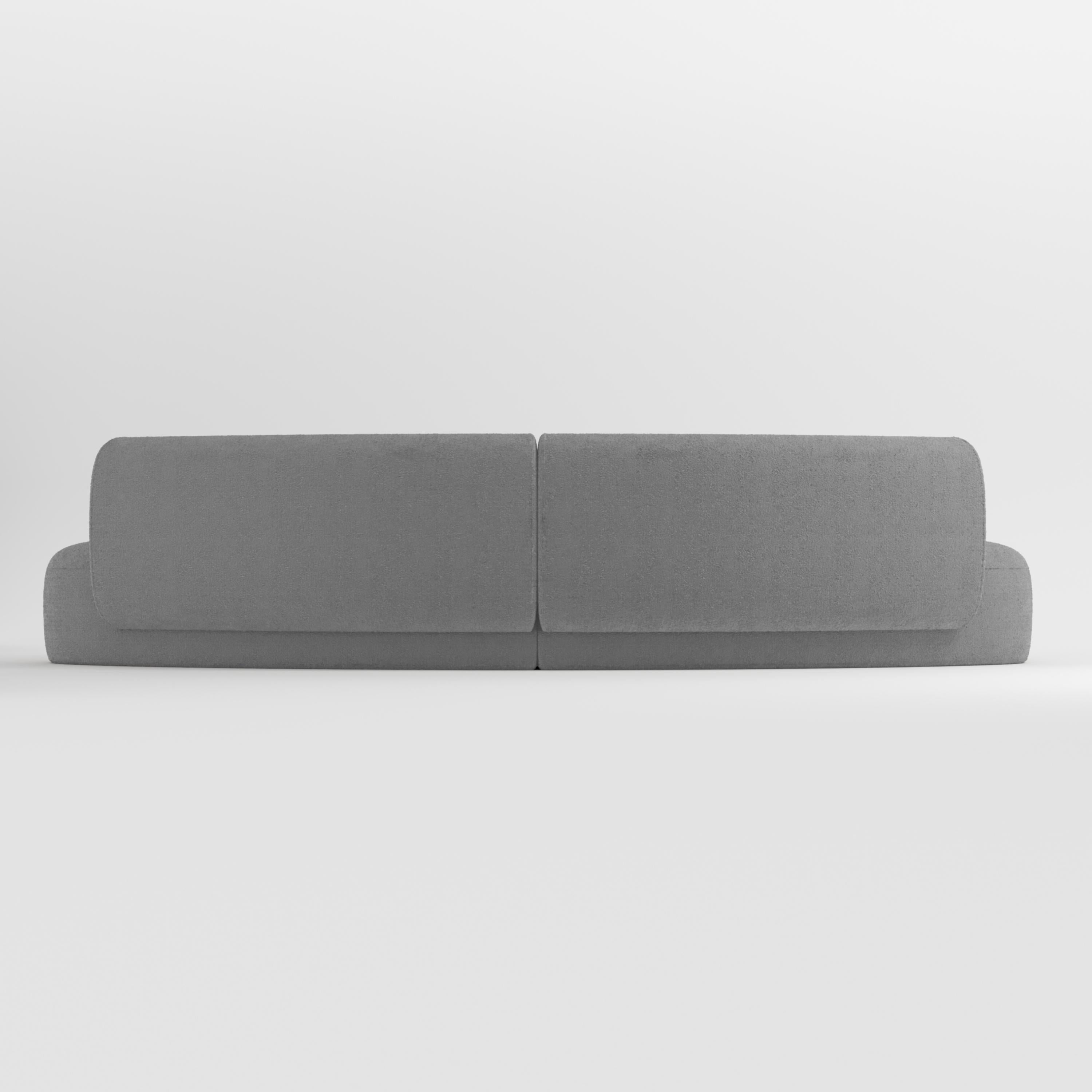 Siglo XXI Diseñado por Ferrianisbolgi Sofá modular Hug Boucle Gris claro Portugués en venta