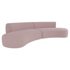 21e siècle conçu par Ferrianisbolgi Grand canapé modulaire rose bouclé