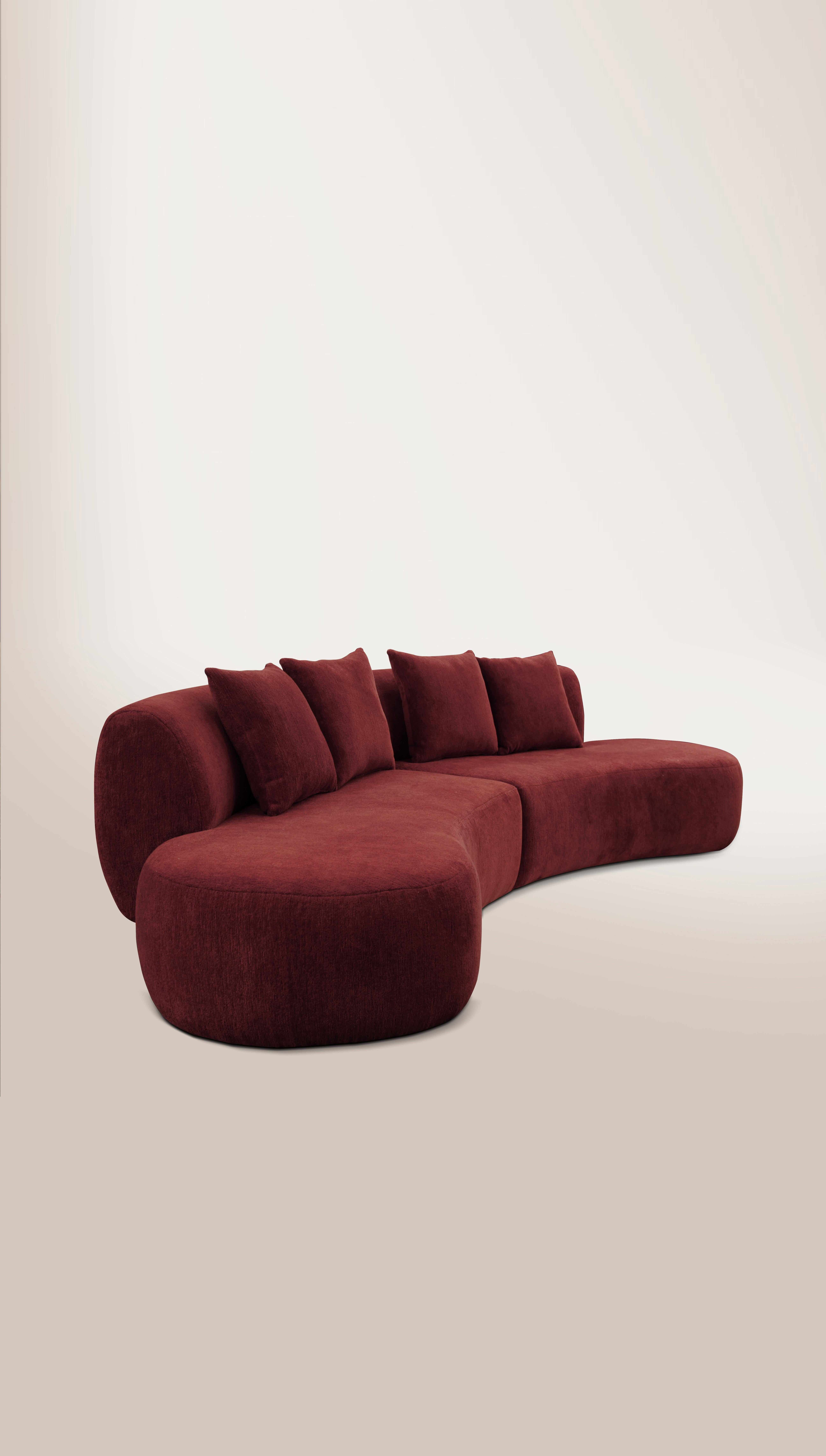 Portuguese 21st Century Designed by Ferrianisbolgi Hug Modular Sofa Pierre Frey Cerise For Sale