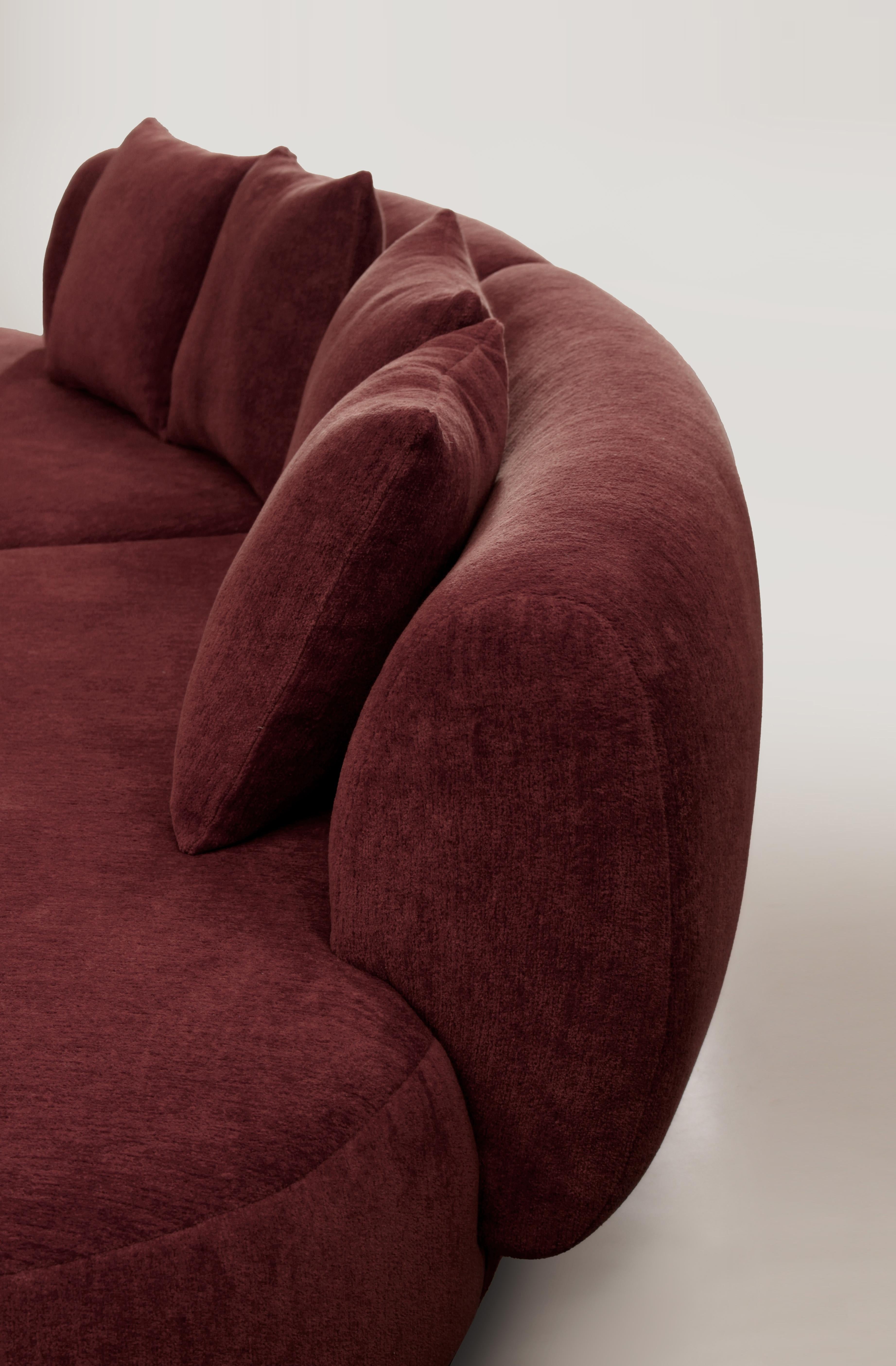 21st Century Designed by Ferrianisbolgi Hug Modular Sofa Pierre Frey Cerise In New Condition For Sale In Castelo da Maia, PT