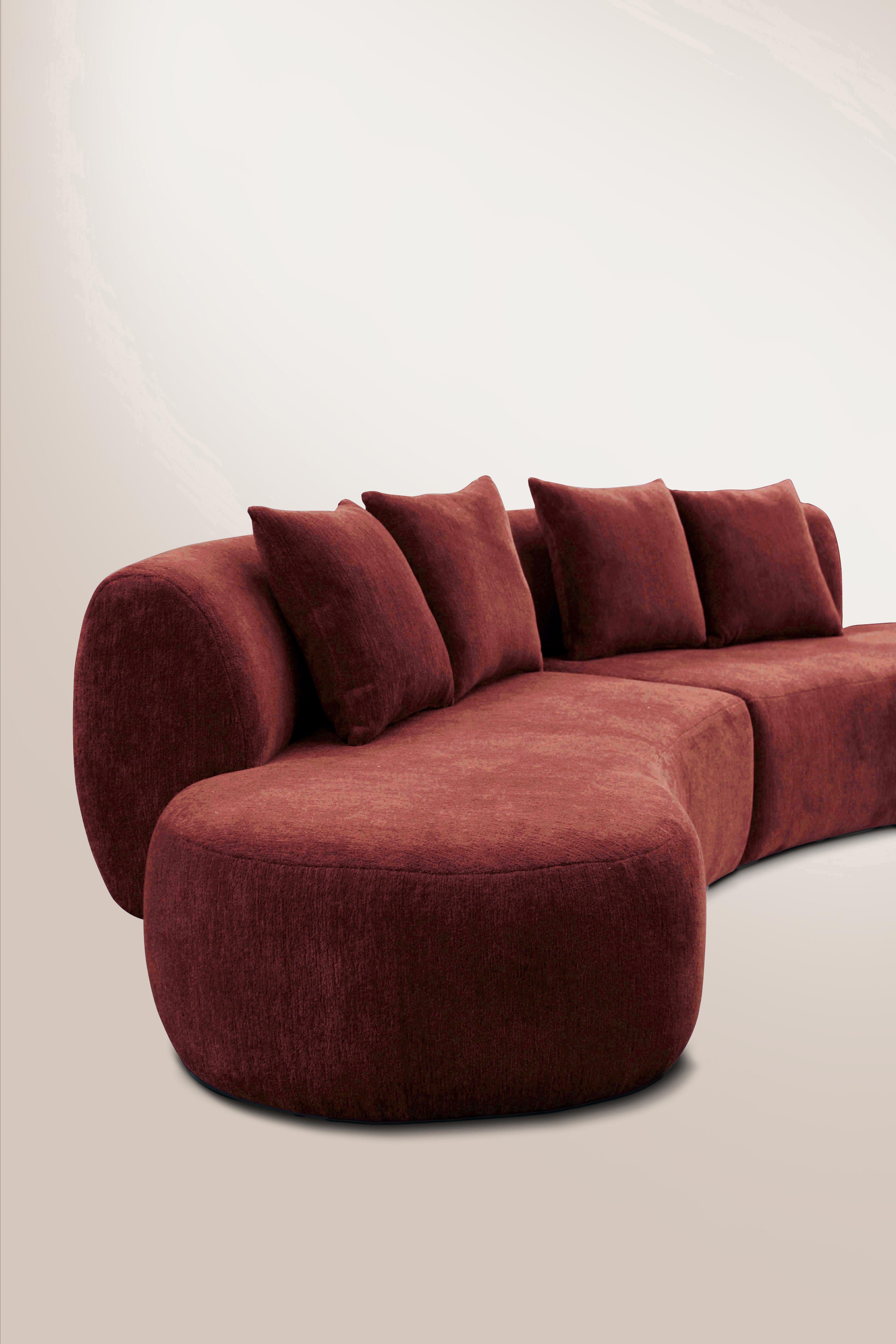 Contemporary 21st Century Designed by Ferrianisbolgi Hug Modular Sofa Pierre Frey Cerise For Sale