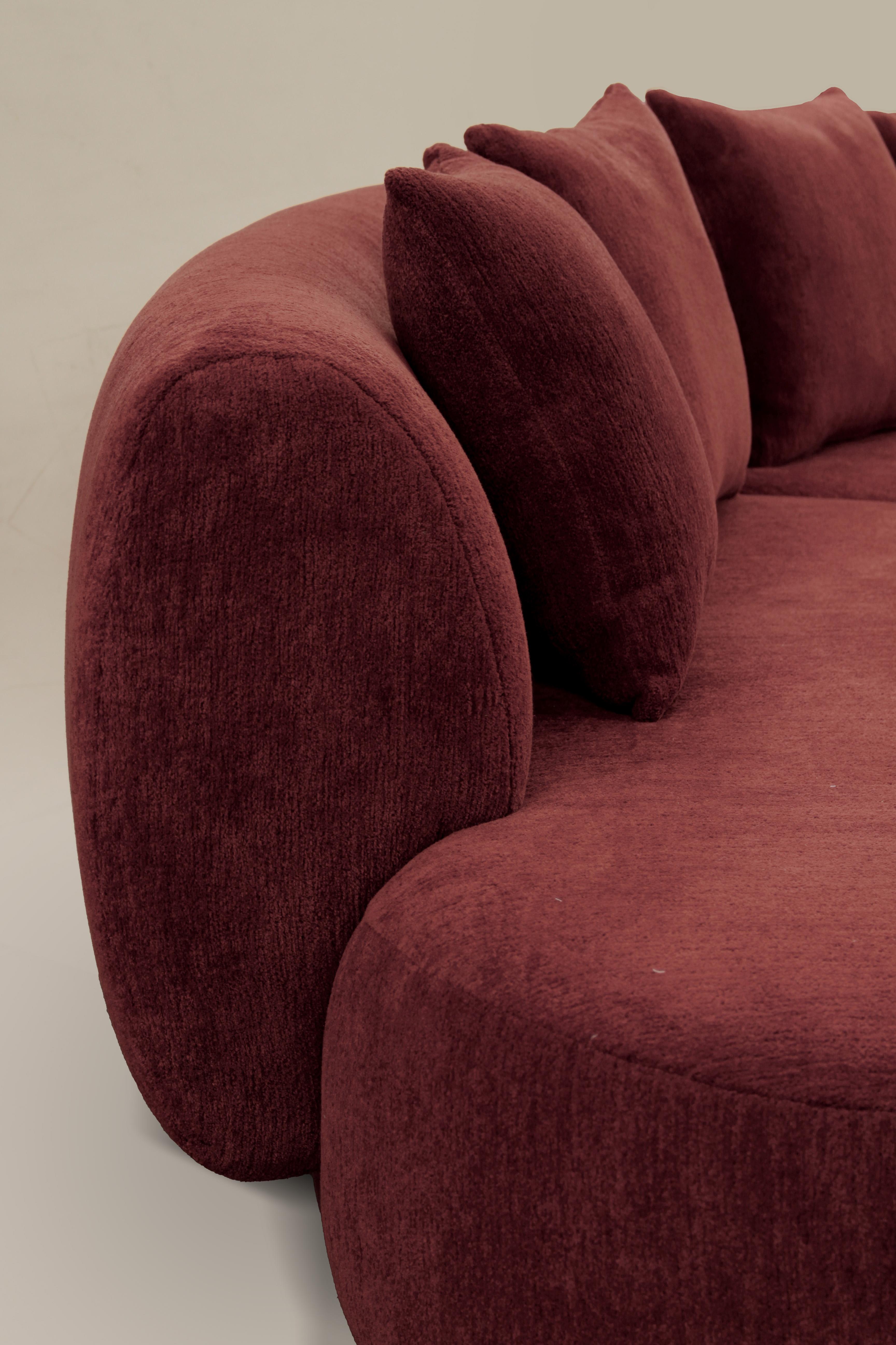 Fabric 21st Century Designed by Ferrianisbolgi Hug Modular Sofa Pierre Frey Cerise For Sale