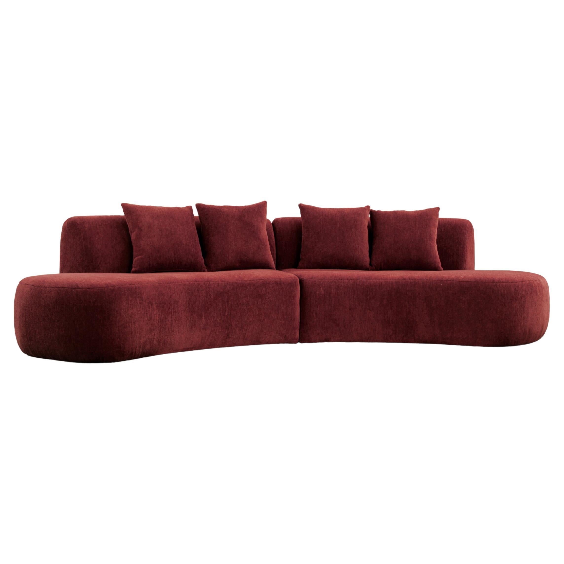 21st Century Designed by Ferrianisbolgi Hug Modular Sofa Pierre Frey Cerise For Sale