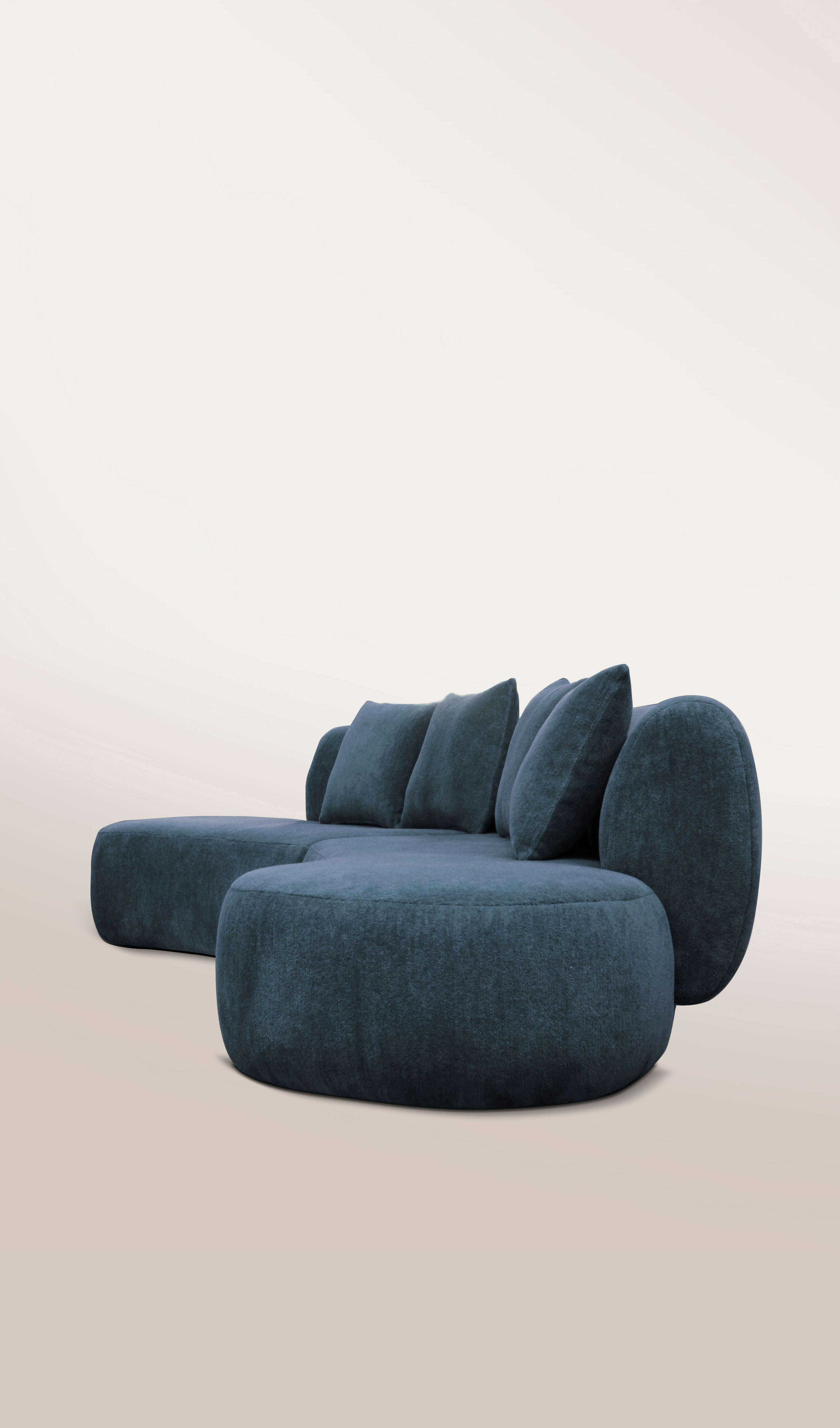 21st Century Designed by Ferrianisbolgi Hug Modular Sofa Pierre Frey Ciel In New Condition For Sale In Castelo da Maia, PT