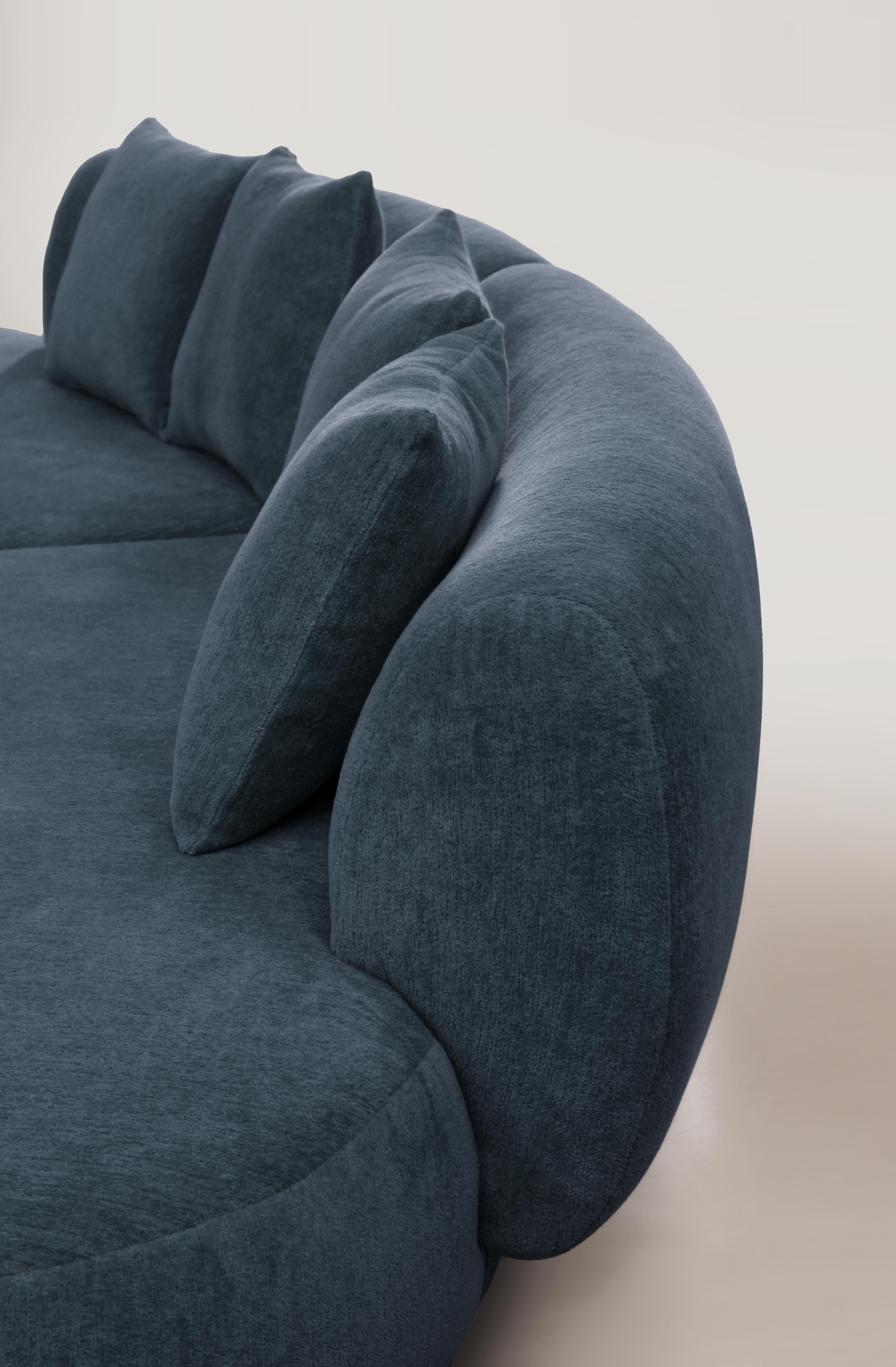 Fabric 21st Century Designed by Ferrianisbolgi Hug Modular Sofa Pierre Frey Ciel For Sale