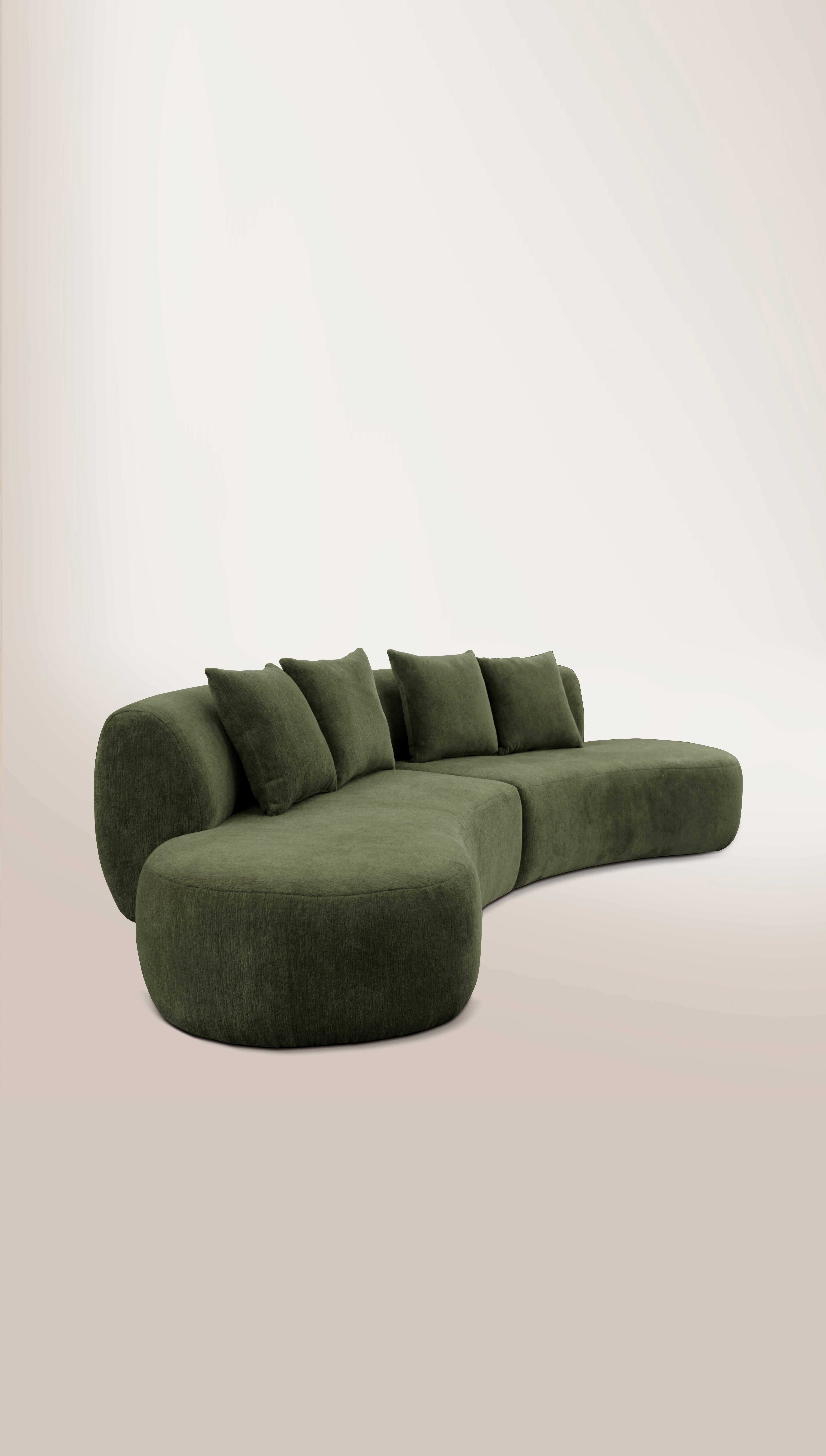 Portuguese 21st Century Designed by Ferrianisbolgi Hug Modular Sofa Pierre Frey Lichen For Sale