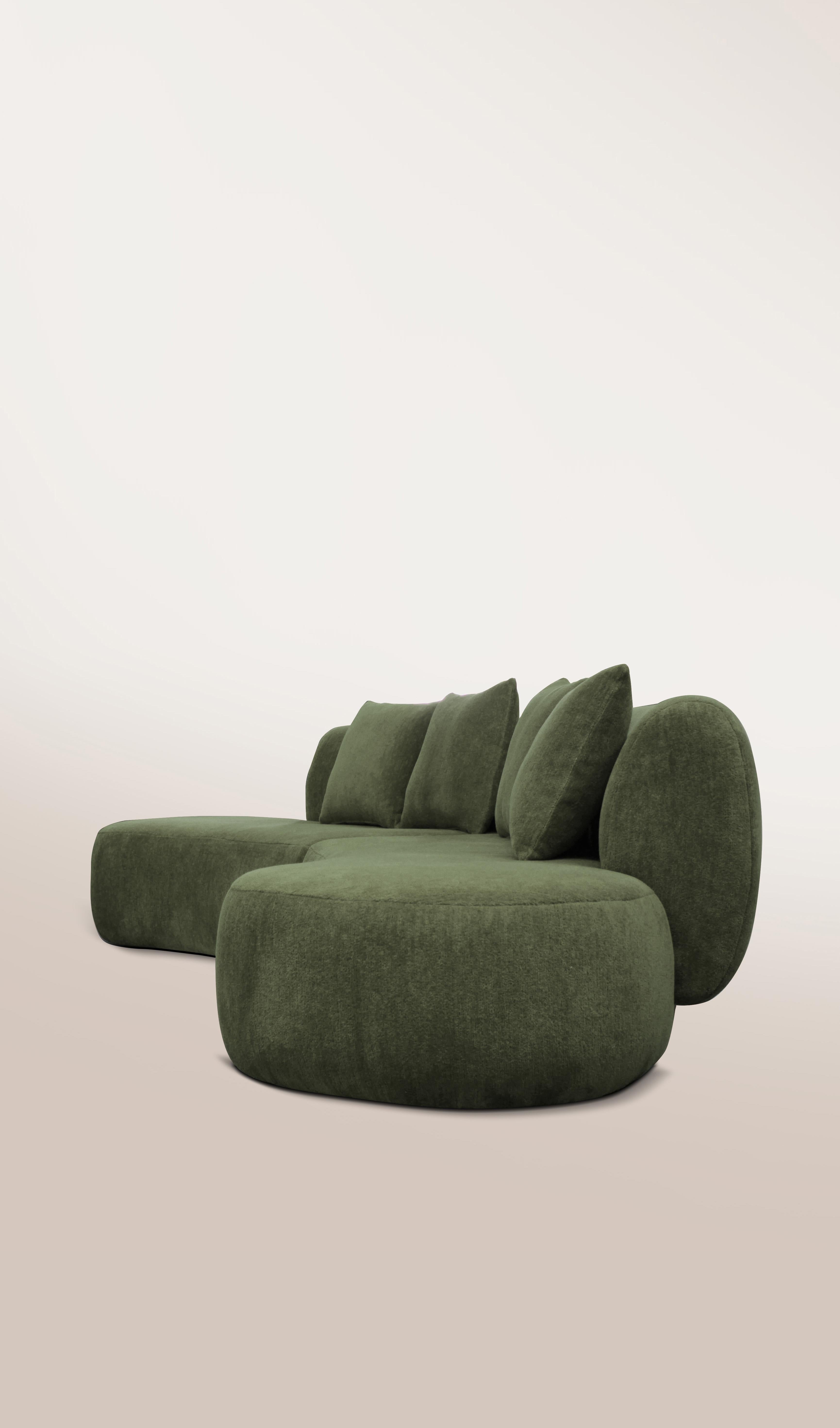 Contemporary 21st Century Designed by Ferrianisbolgi Hug Modular Sofa Pierre Frey Lichen For Sale