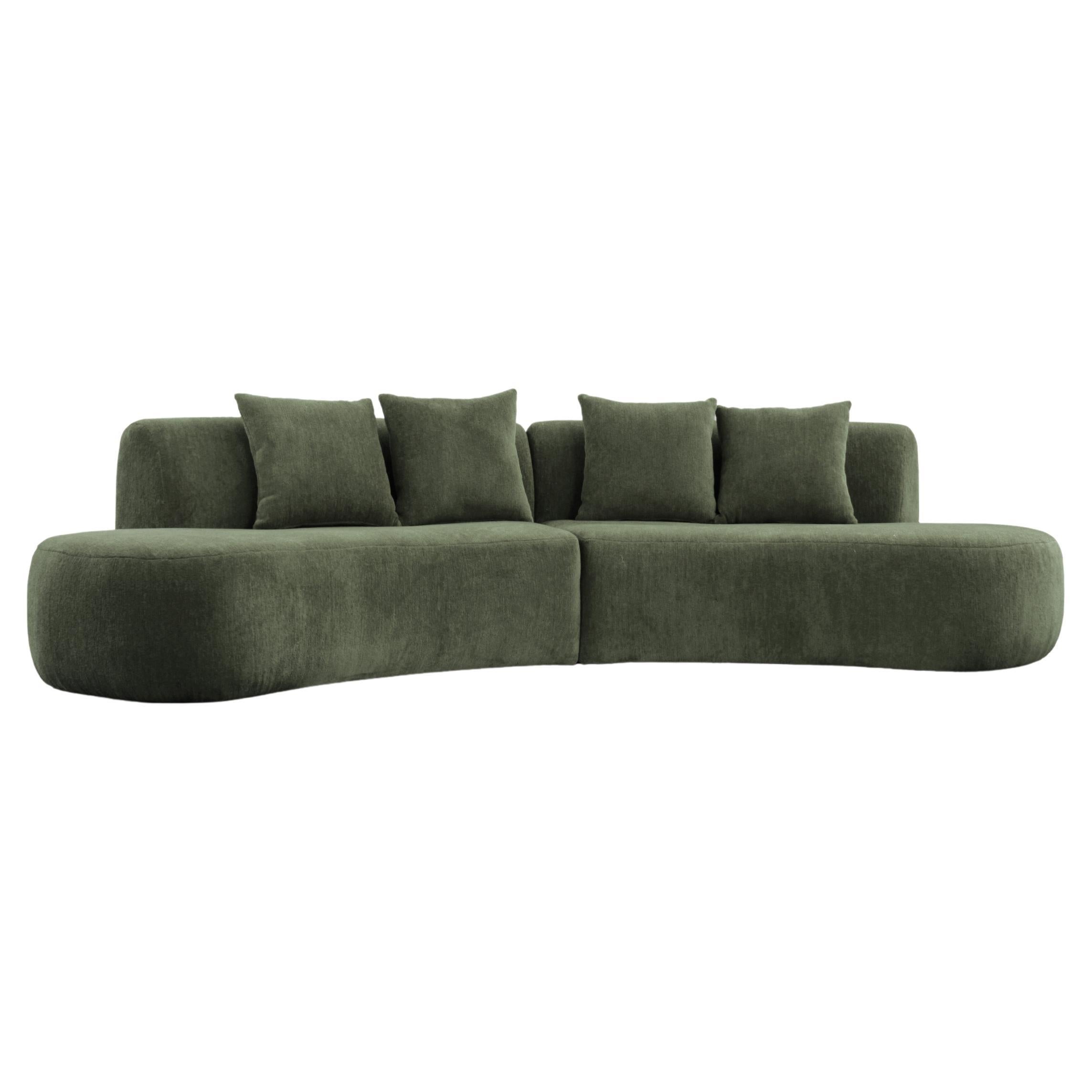 21st Century Designed by Ferrianisbolgi Hug Modular Sofa Pierre Frey Lichen