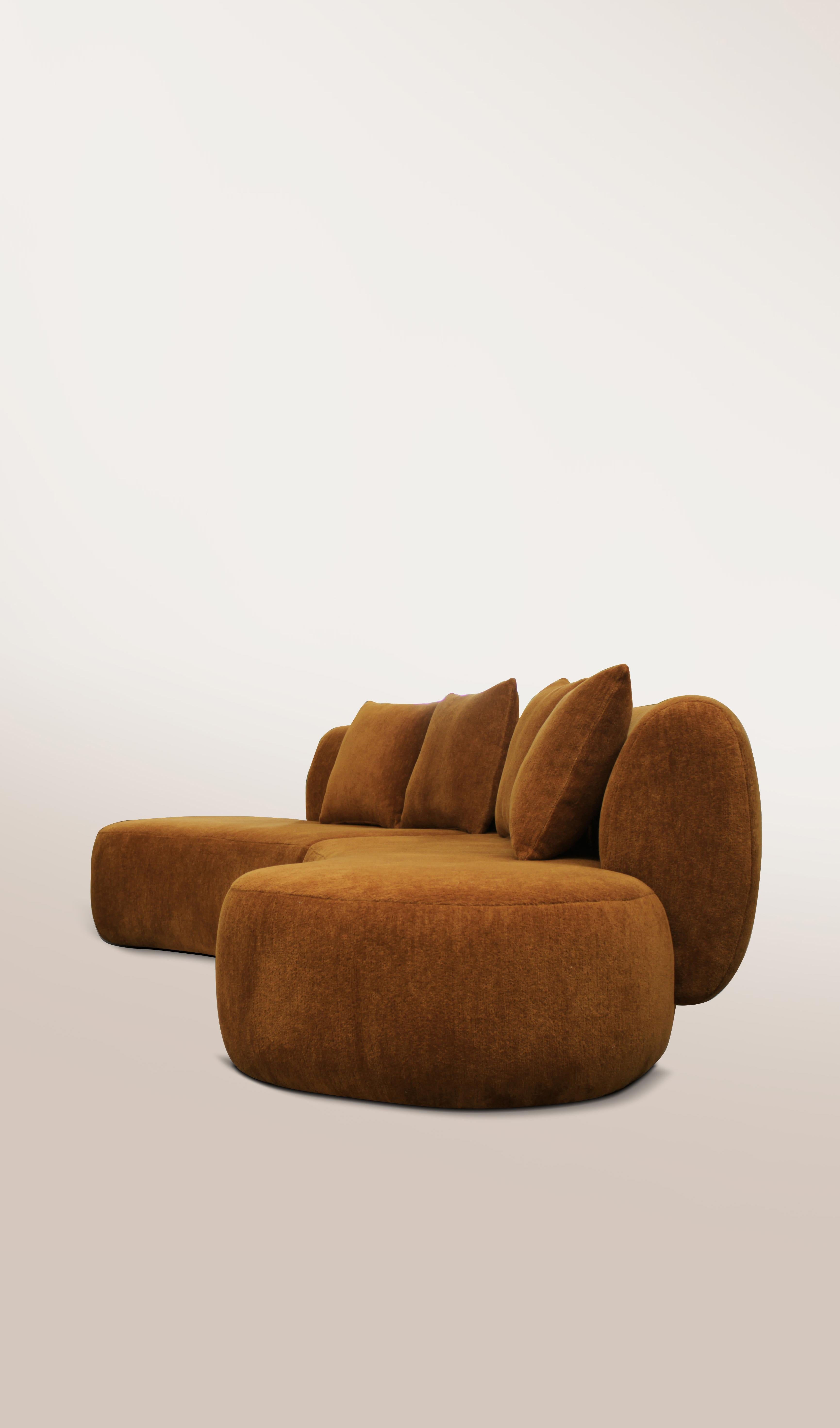 Portuguese 21st Century Designed by Ferrianisbolgi Hug Modular Sofa Pierre Frey Tangerine For Sale