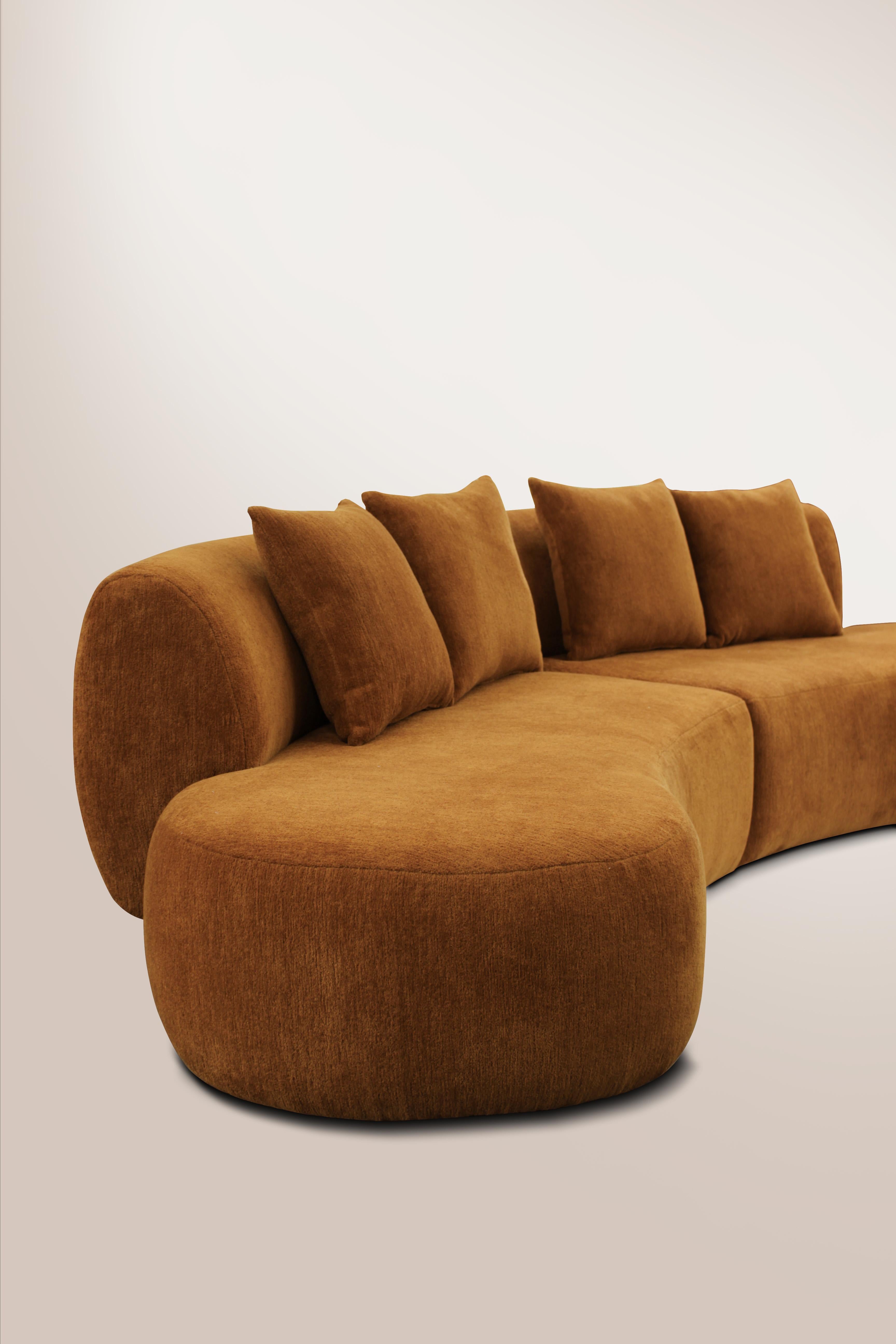 Contemporary 21st Century Designed by Ferrianisbolgi Hug Modular Sofa Pierre Frey Tangerine For Sale