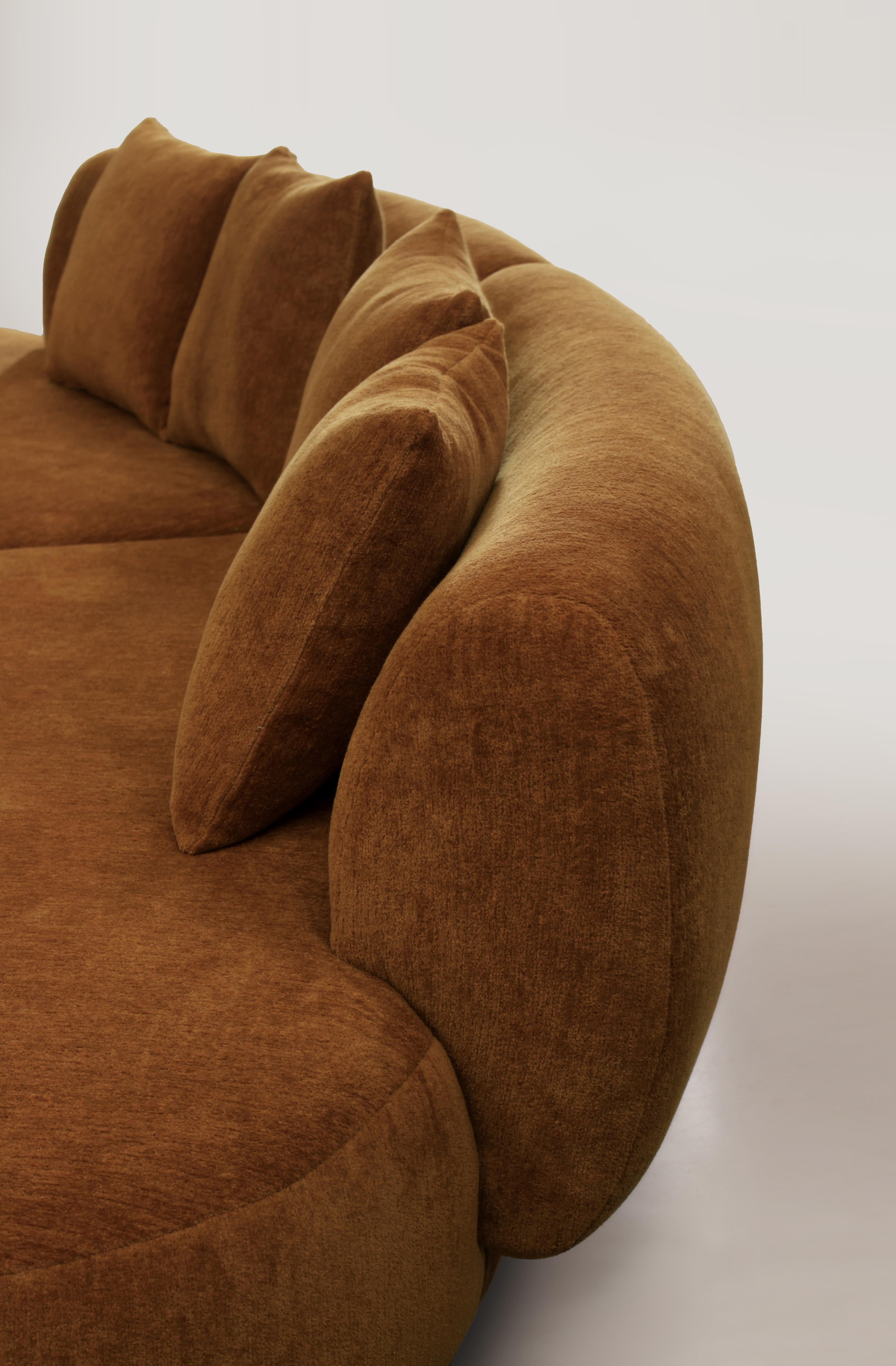 21st Century Designed by Ferrianisbolgi Hug Modular Sofa Pierre Frey Tangerine For Sale 1