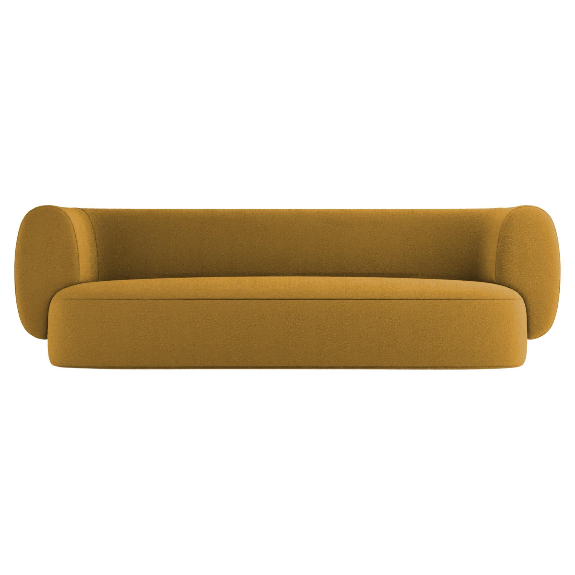 21st Century Designed by Ferrianisbolgi Hug Sofa Fabric Boucle Mustard For Sale