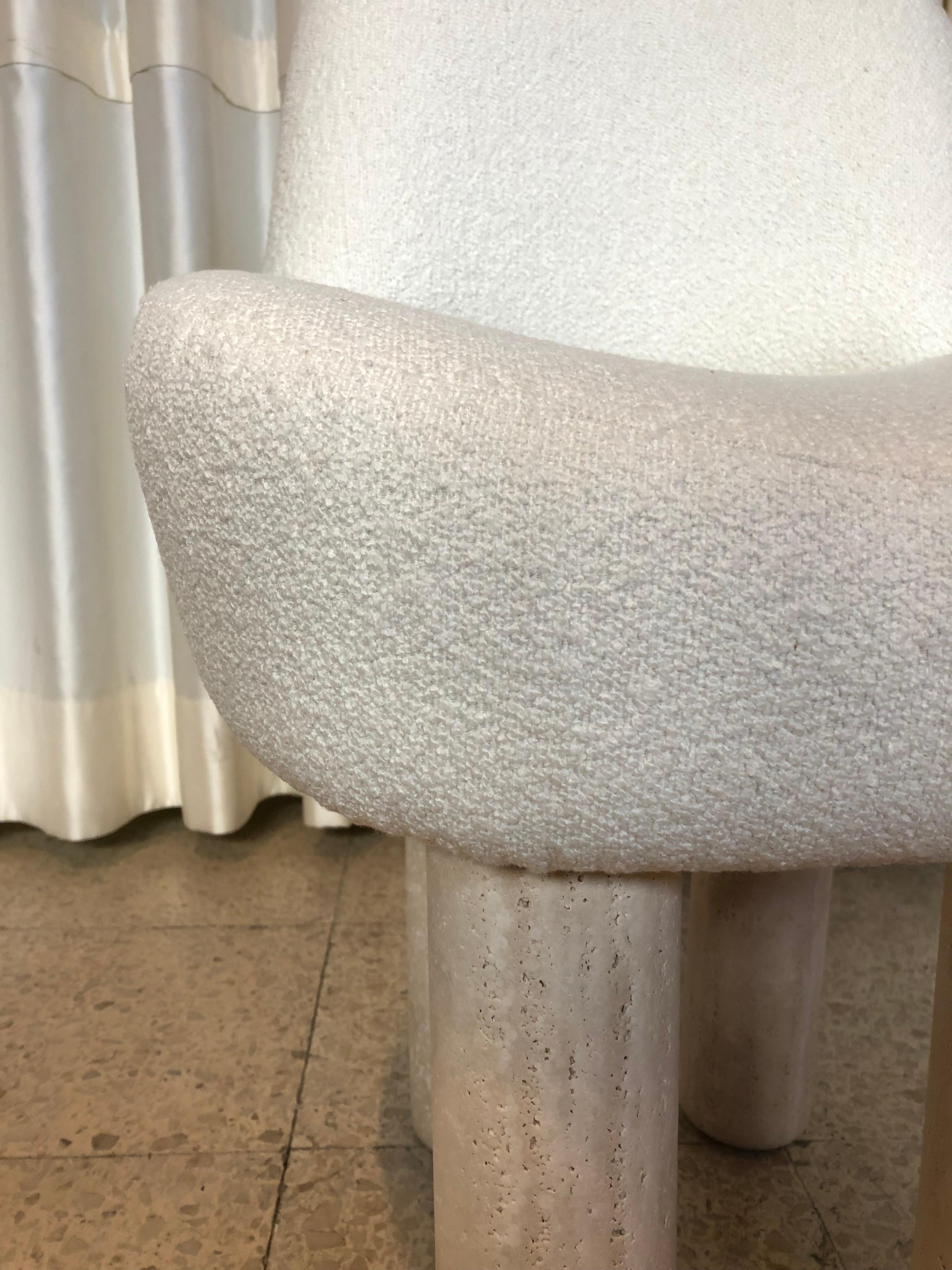 Contemporary Modern Hygge Chair: Boucle Fabric & Travertino Marble by Saccal Design House by Collector Studio

The Hygge Collection is inspired by contemporary architecture in Portugal that Speaks of its Romanesque past by honoring the antiques
